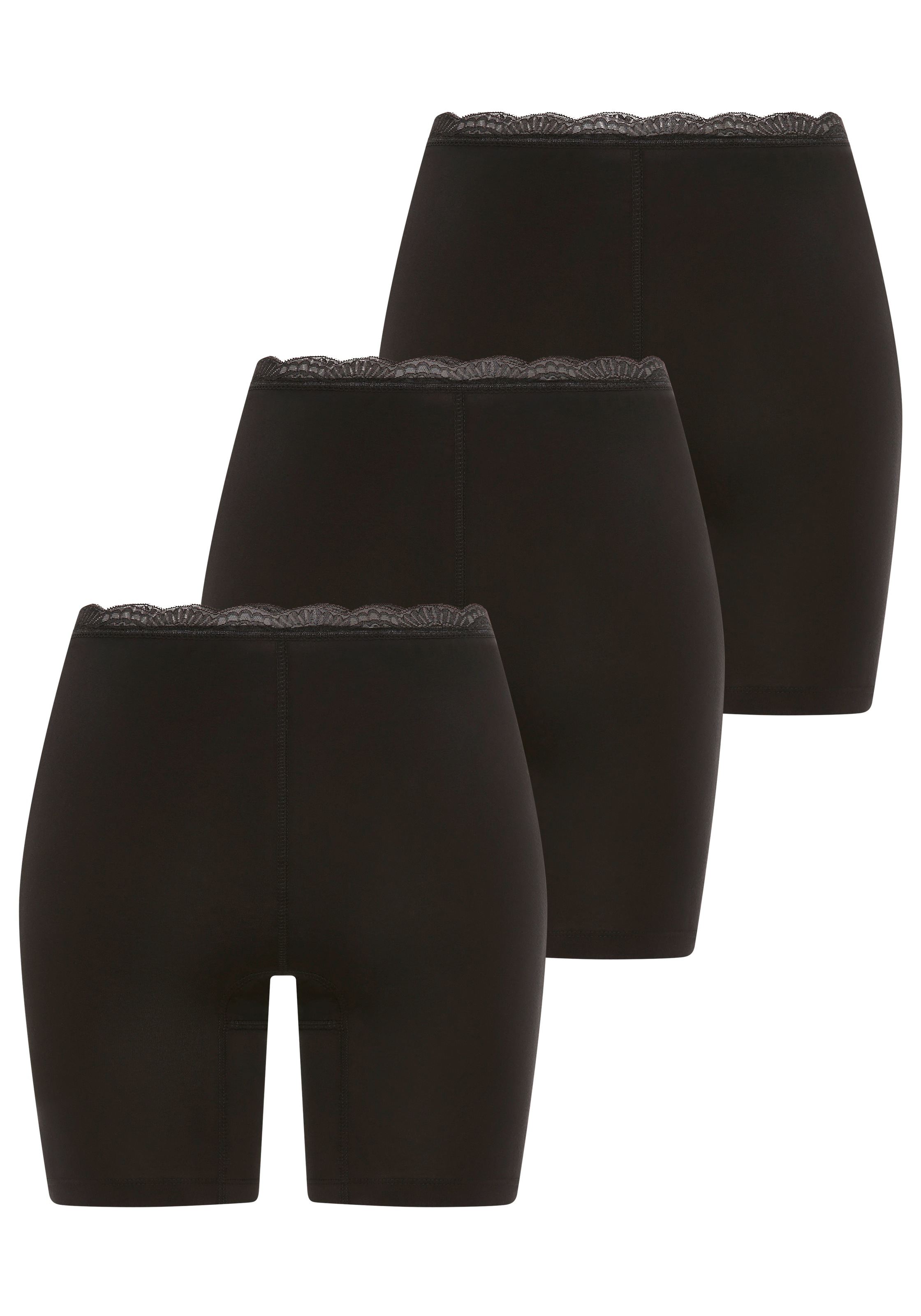 YSABEL MORA Lange Unterhose »BASIC COLLECTION COTTON WITH LACE« 3er Pack,  angenehme Weichheit und Passform gegen Reibung