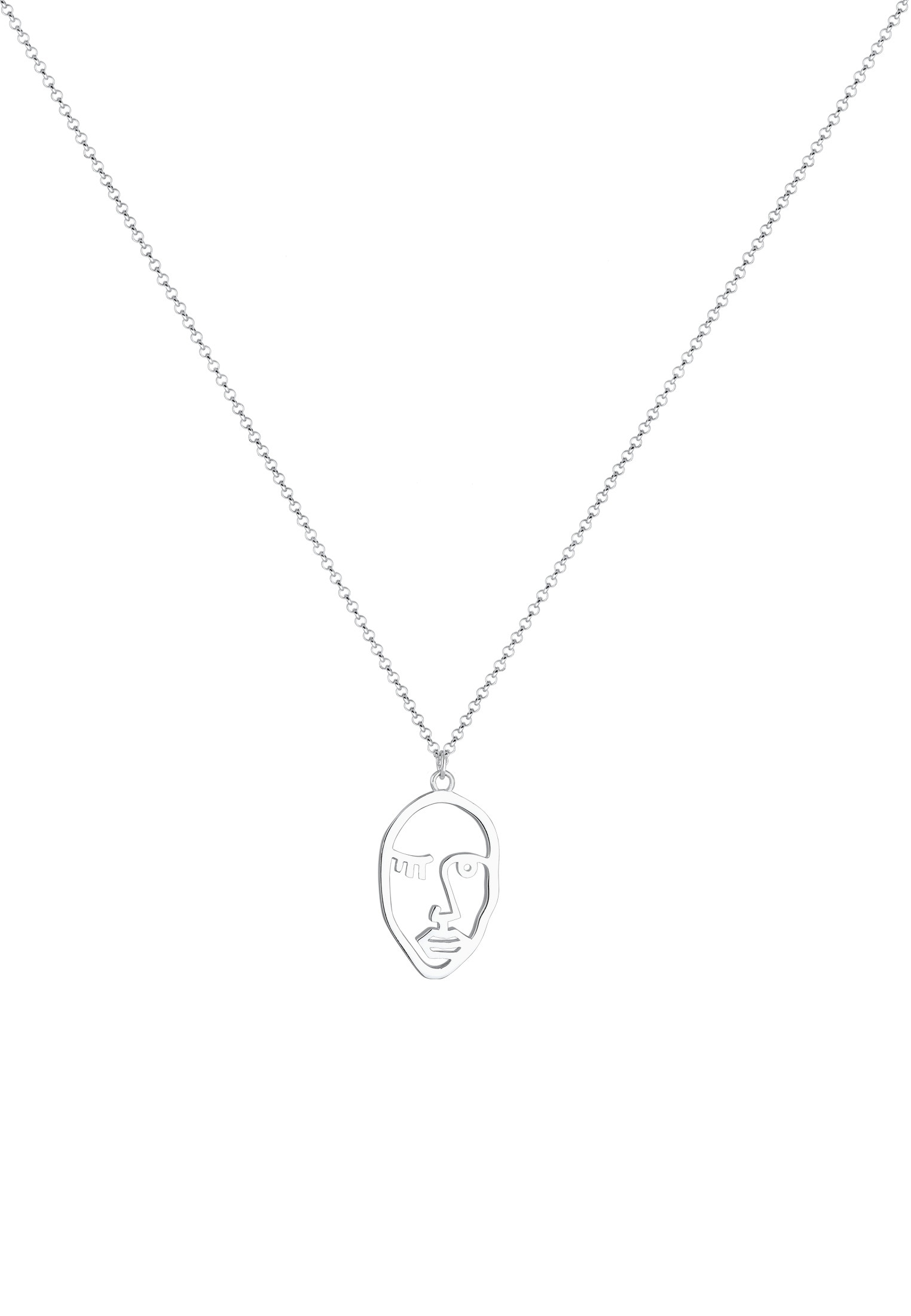 Elli Kette mit Anhänger »Halskette Gesicht Design 925 Sterling Silber vergoldet«