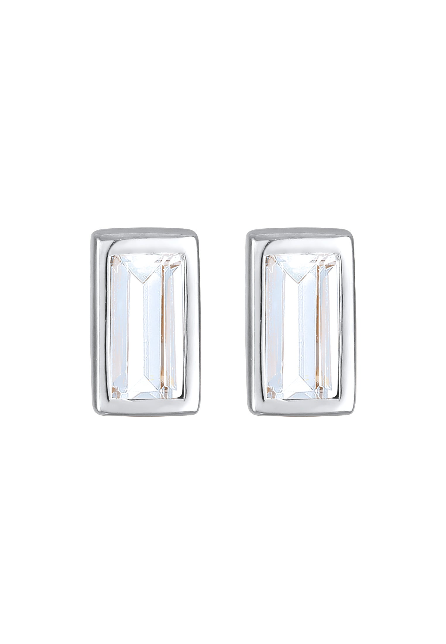 Kuzzoi Paar Ohrstecker »Ohrringe Rechteck Topas Weiß 925 Sterling Silber«