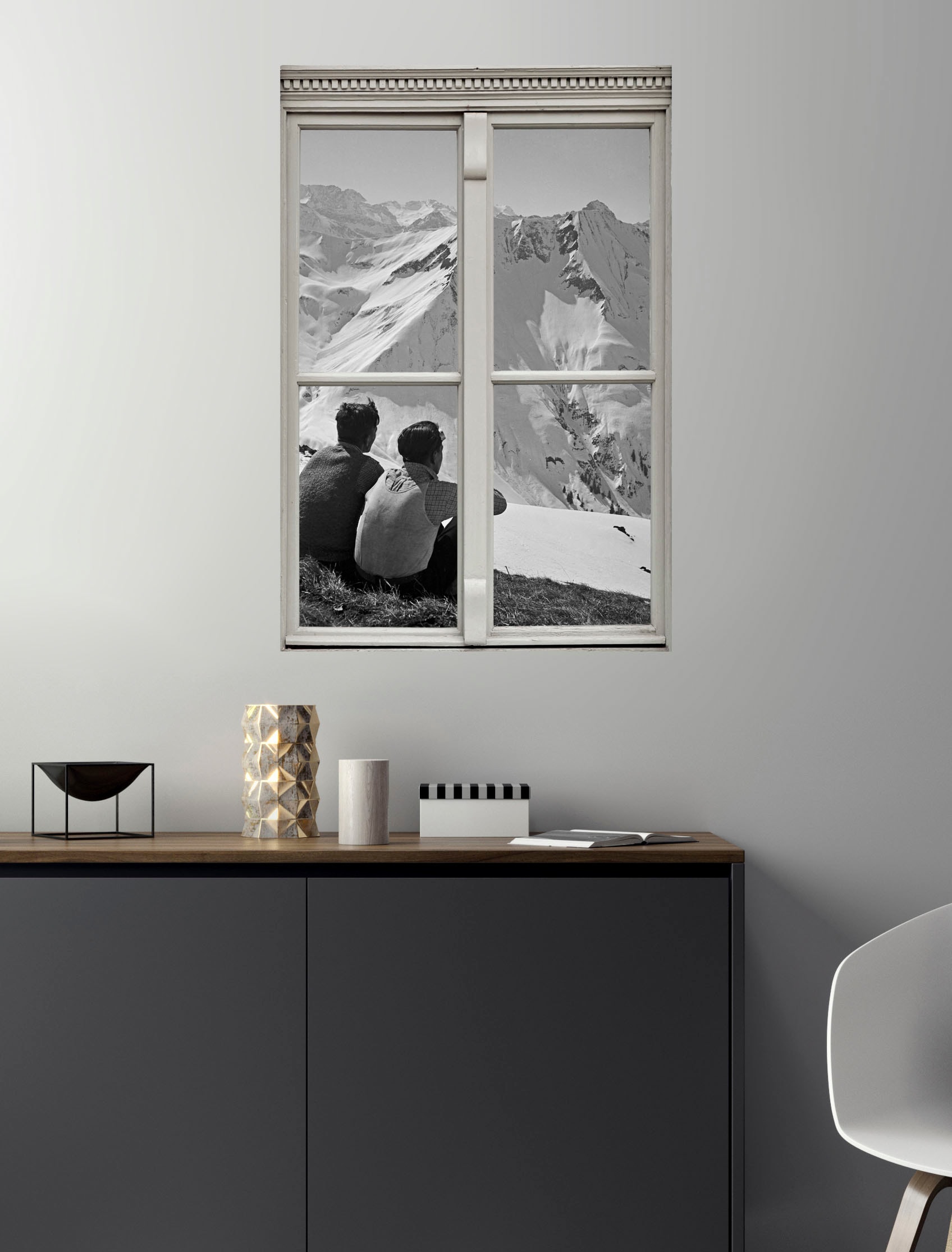 queence Wandsticker »Berge« Wandsticker, Wandbild, selbstklebend, 3D, Fenster