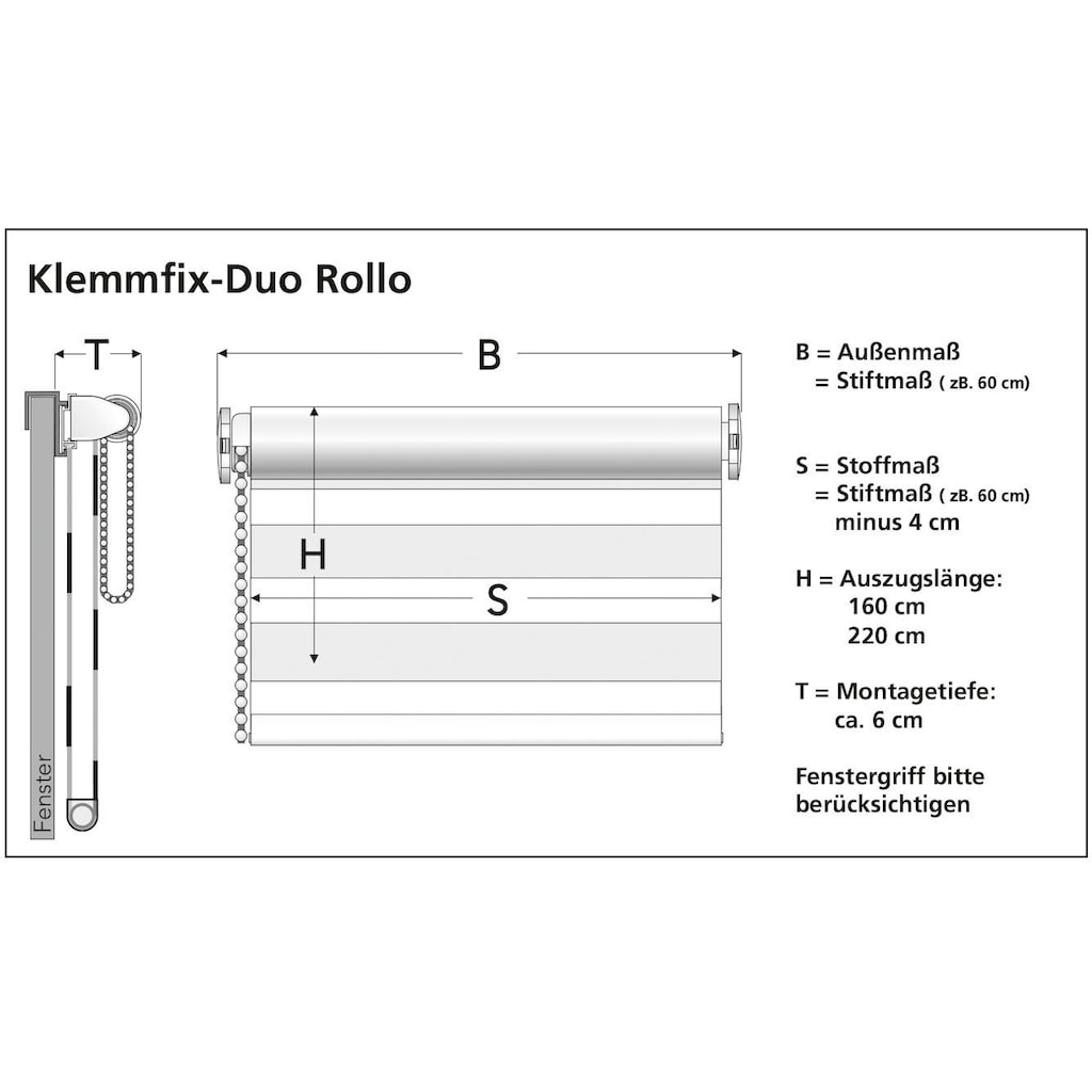 Liedeco Doppelrollo »Klemmfix DUO-Rollo YOUNG COLOURS«, Lichtschutz, ohne Bohren