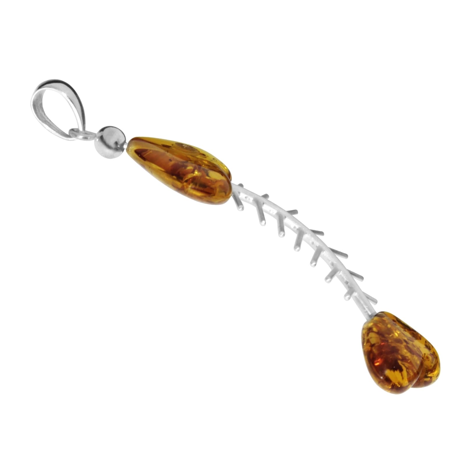 OSTSEE-SCHMUCK Kettenanhänger »- Fisch 75 mm - Silber 925/000 - Bernstein«