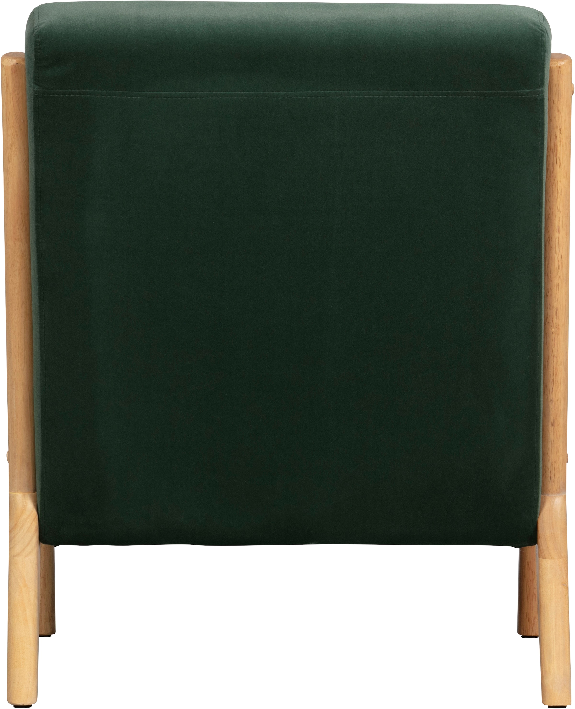 WOOOD Loungesessel »Mark mit Gewebtem Bezug und Gummibaumholz-Rahmen B 67 x T 82 x H 75 cm« Gute Verschleißfestigkeit, Tragkraft 135 kg, separates Rückenkissen