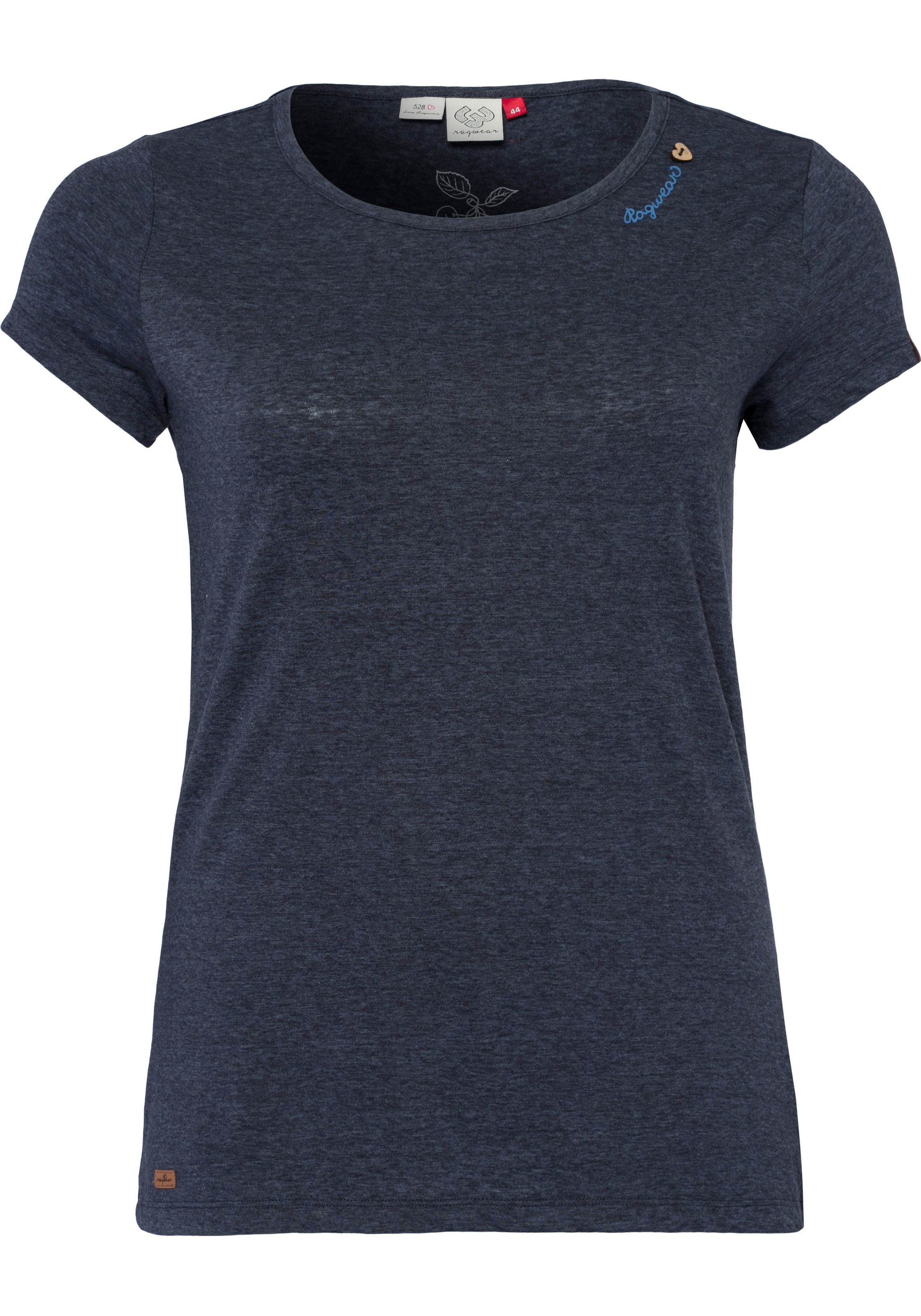 Ragwear Plus T-Shirt »MINT A PLUS«, mit Logoschriftzug und Zierknopf-Applikation in natürlicher Holzoptik