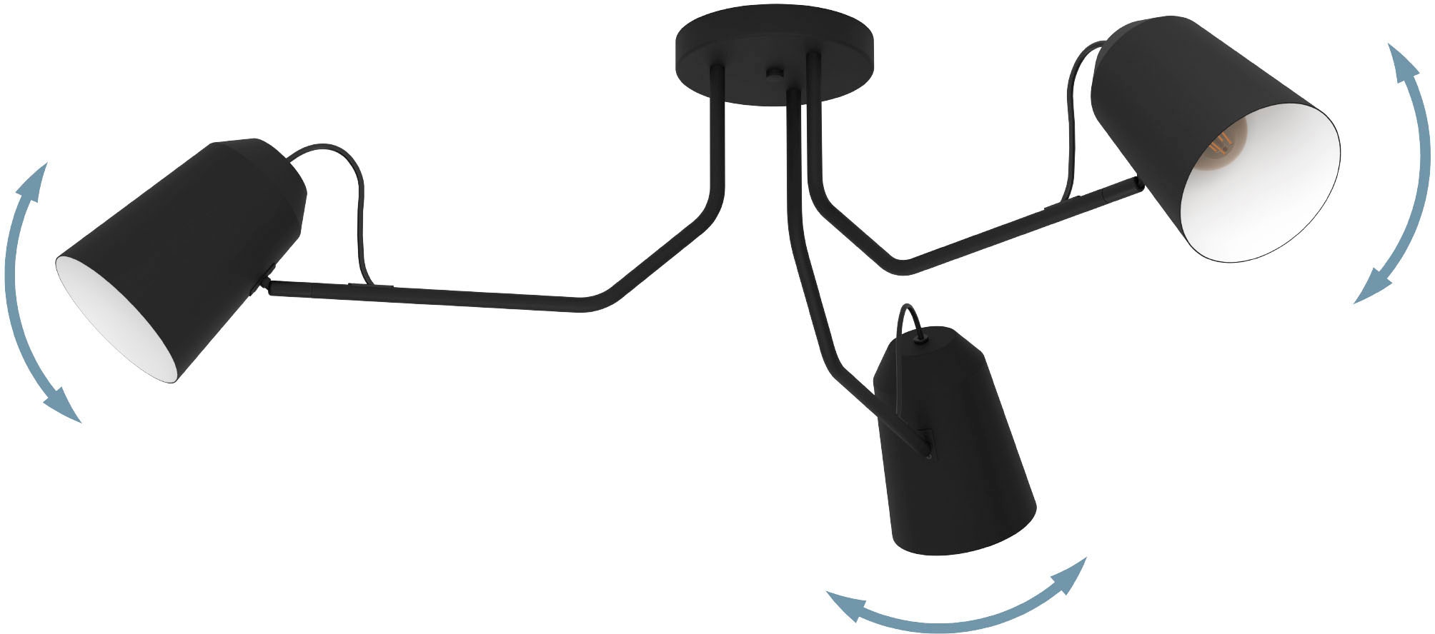 EGLO Deckenleuchte »LORETO«, Leuchtmittel E27 | Leuchtmittel wechselbar-ohne Leuchtmittel, Deckenleuchte in schwarz und weiß aus Stahl - exkl. E27 - 25W