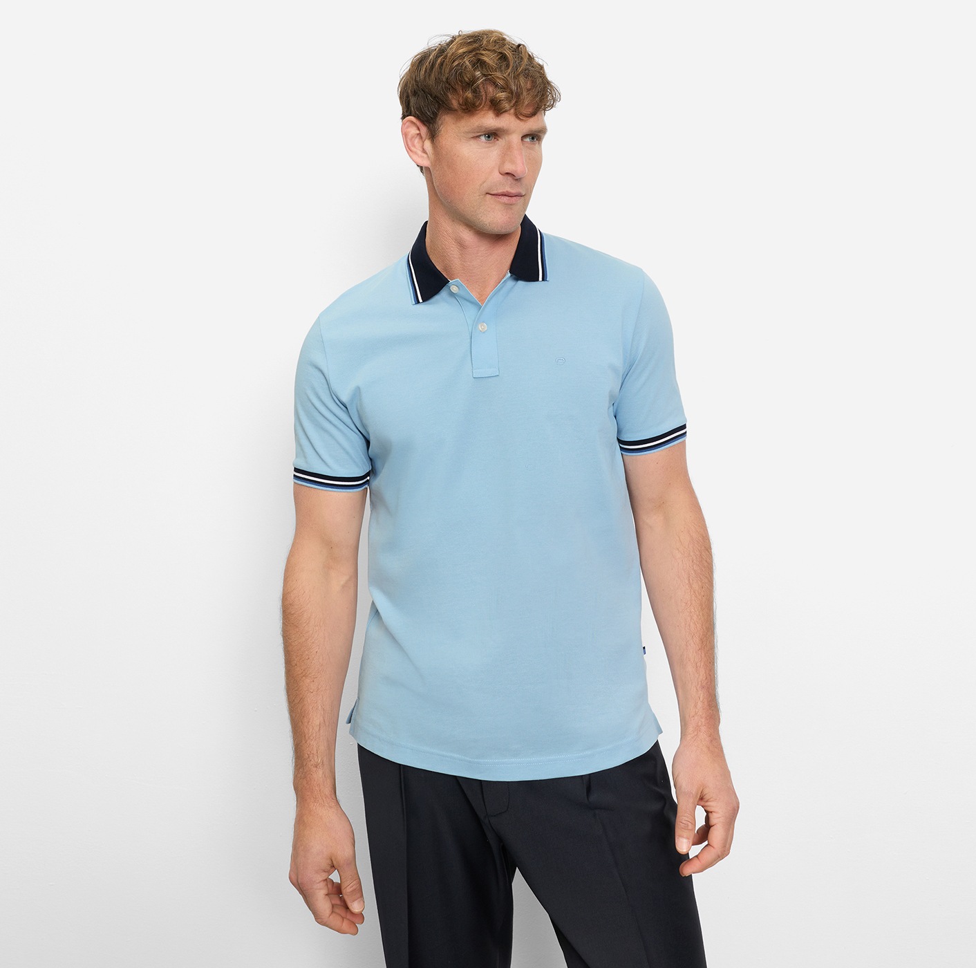 OLYMP Poloshirt »Casual« farbliche Kontrast-Details