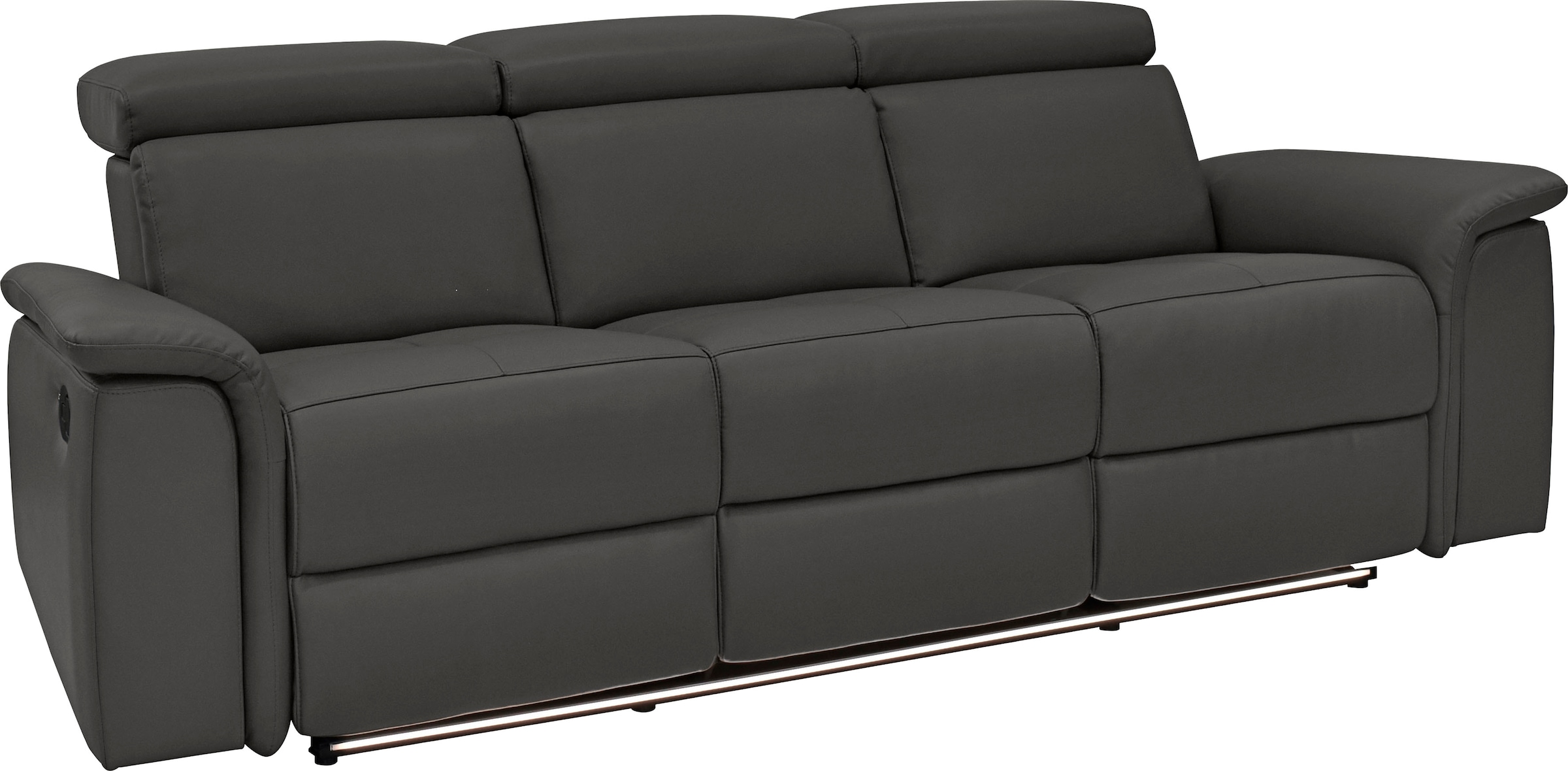 Places of Style 3-Sitzer »Pareli 229cm, manuelle u. elektr. Relaxfunktion in 2 Sitzen«, USB, KT-Verstellung, LED Beleuchtung, in Echtleder, Kunstleder, Web