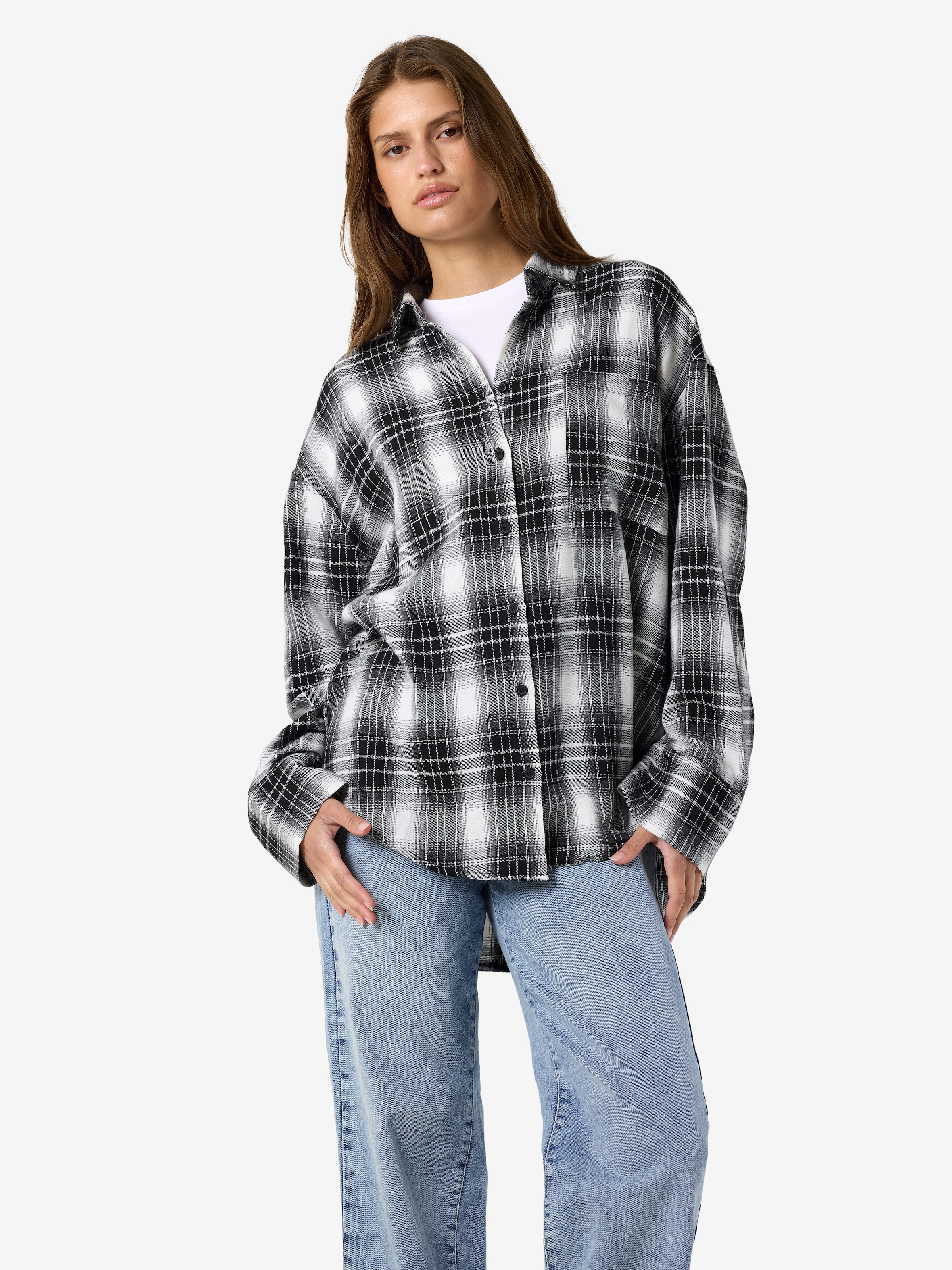 Noisy may Karobluse »NMZOE L/S CHECK SHIRT WVN NOOS« Baumwollmischung