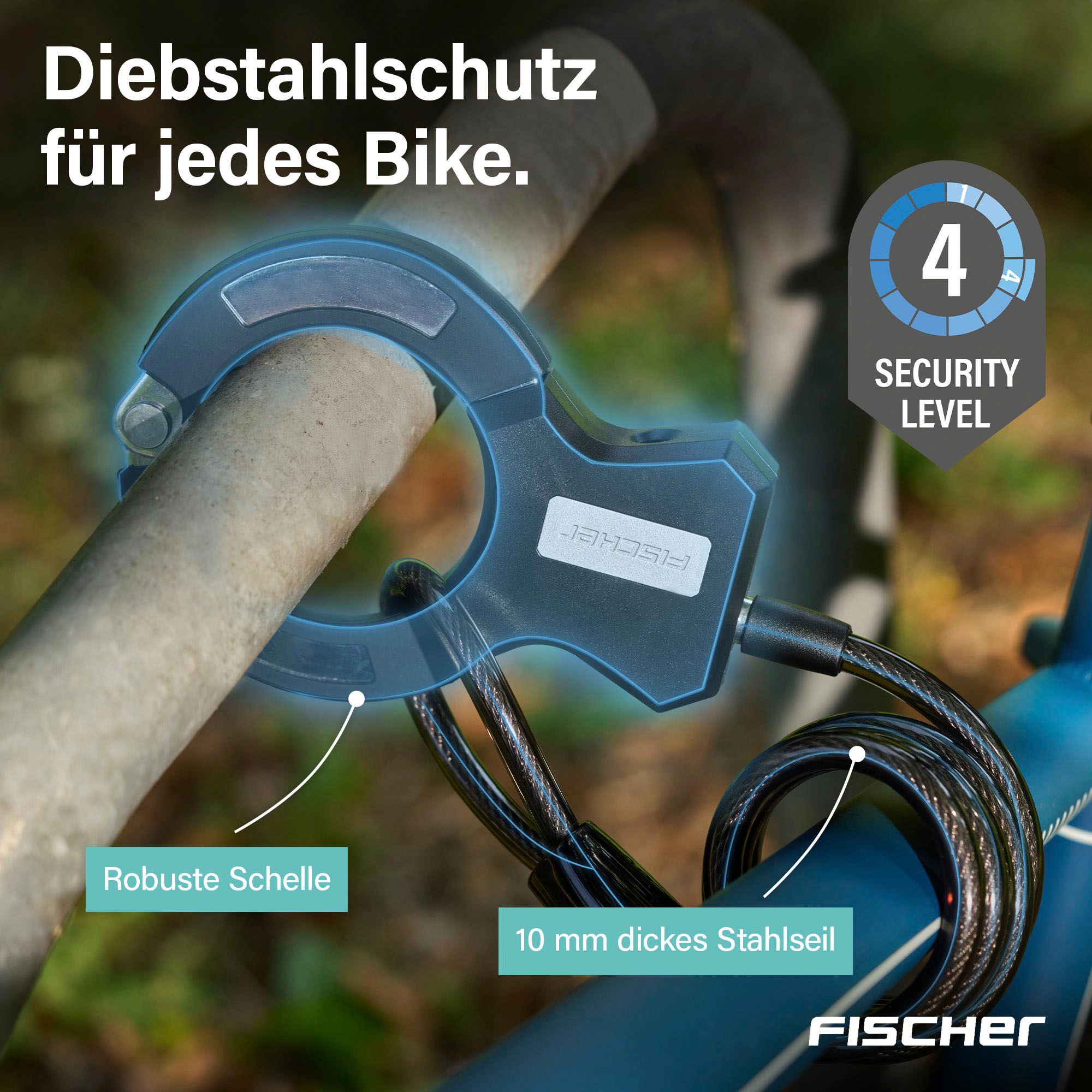 FISCHER Fahrrad Rahmenschloss »Handschellenschloss RK120/10«