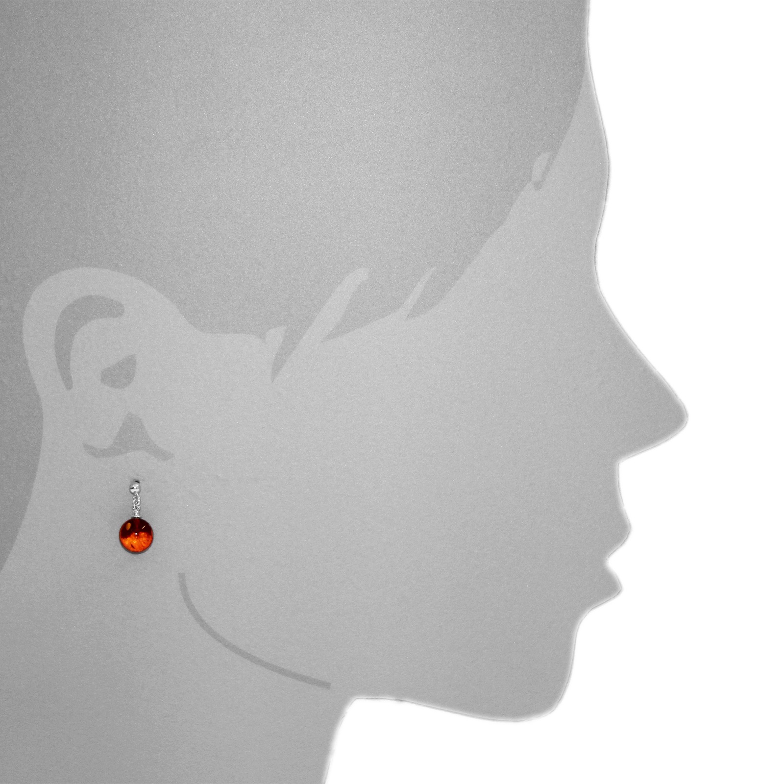 OSTSEE-SCHMUCK Paar Ohrhänger »- Kugel 9 mm - Silber 925/000 - Bernstein«