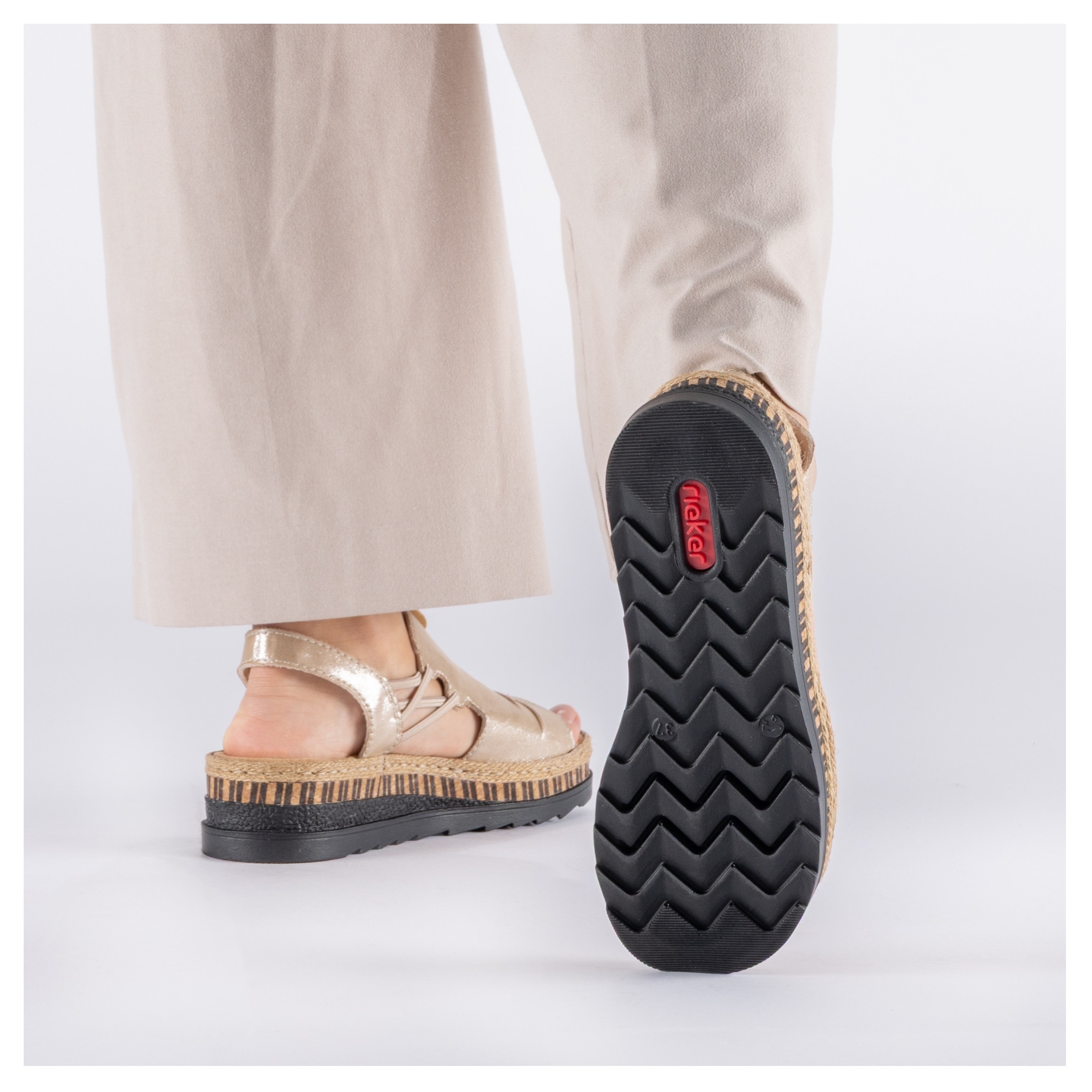Rieker Plateausandale  Sommerschuh, Sandalette, modisches Plateau
