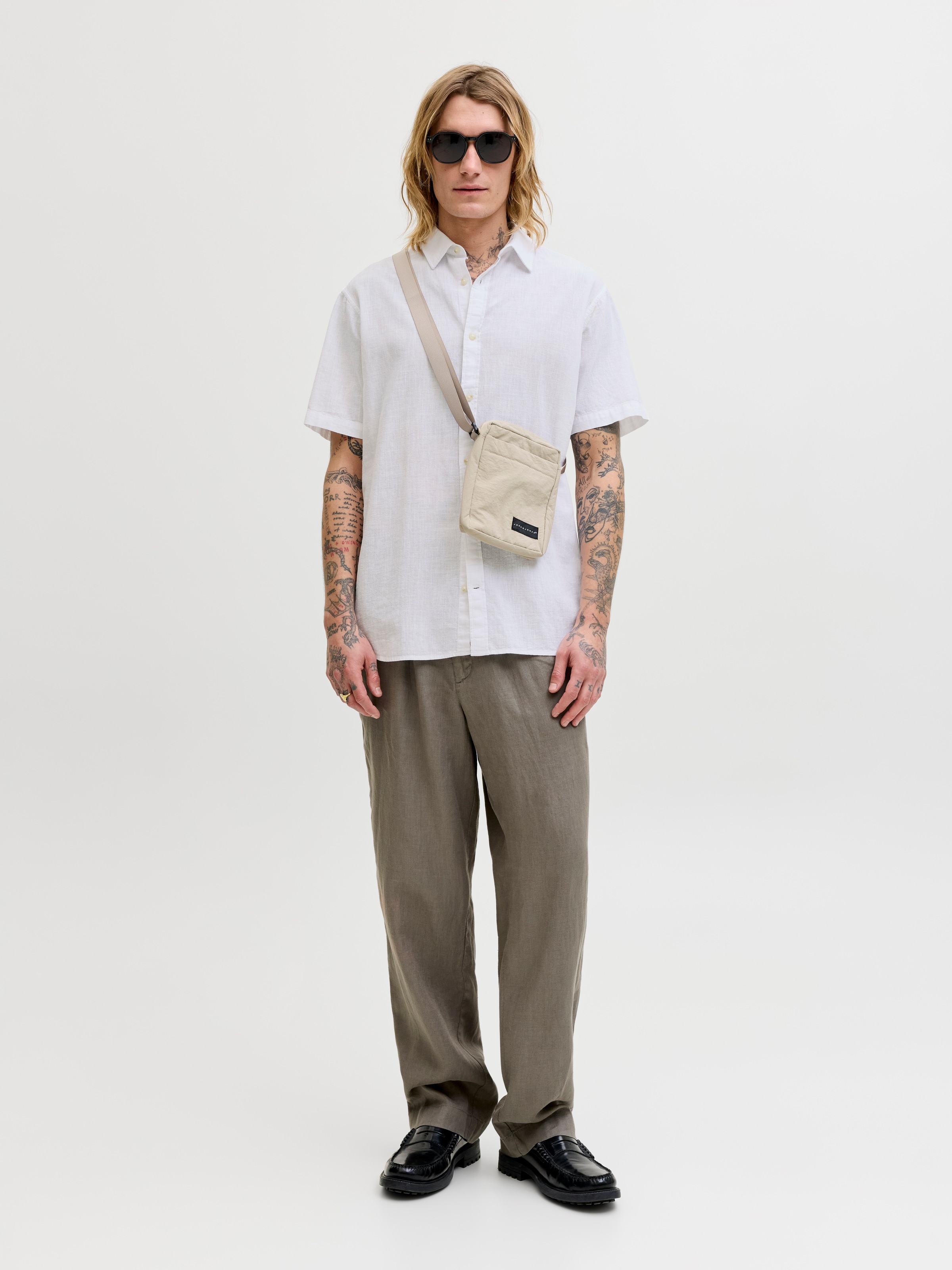 Jack & Jones Kurzarmhemd »JJESUMMER LINEN BLEND SHIRT S/S SN« Baumwolle mit Leinen, regular fit