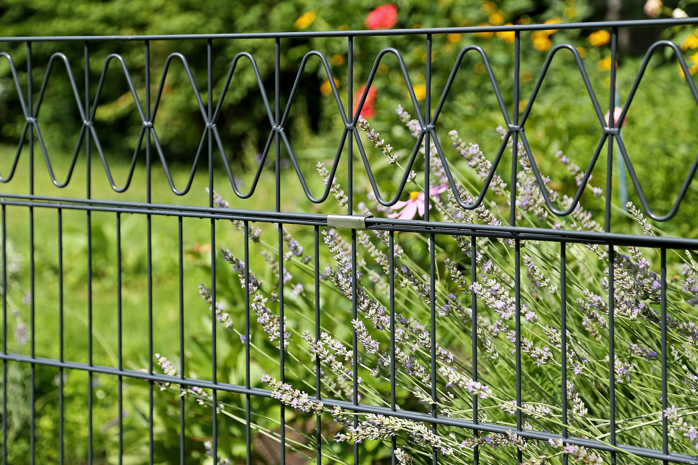 Alberts Doppelstabmattenzaun »Eleganz« anthrazit, Höhe: 100-160cm, Gesamtlänge: 10-20m, zum Einbetonieren