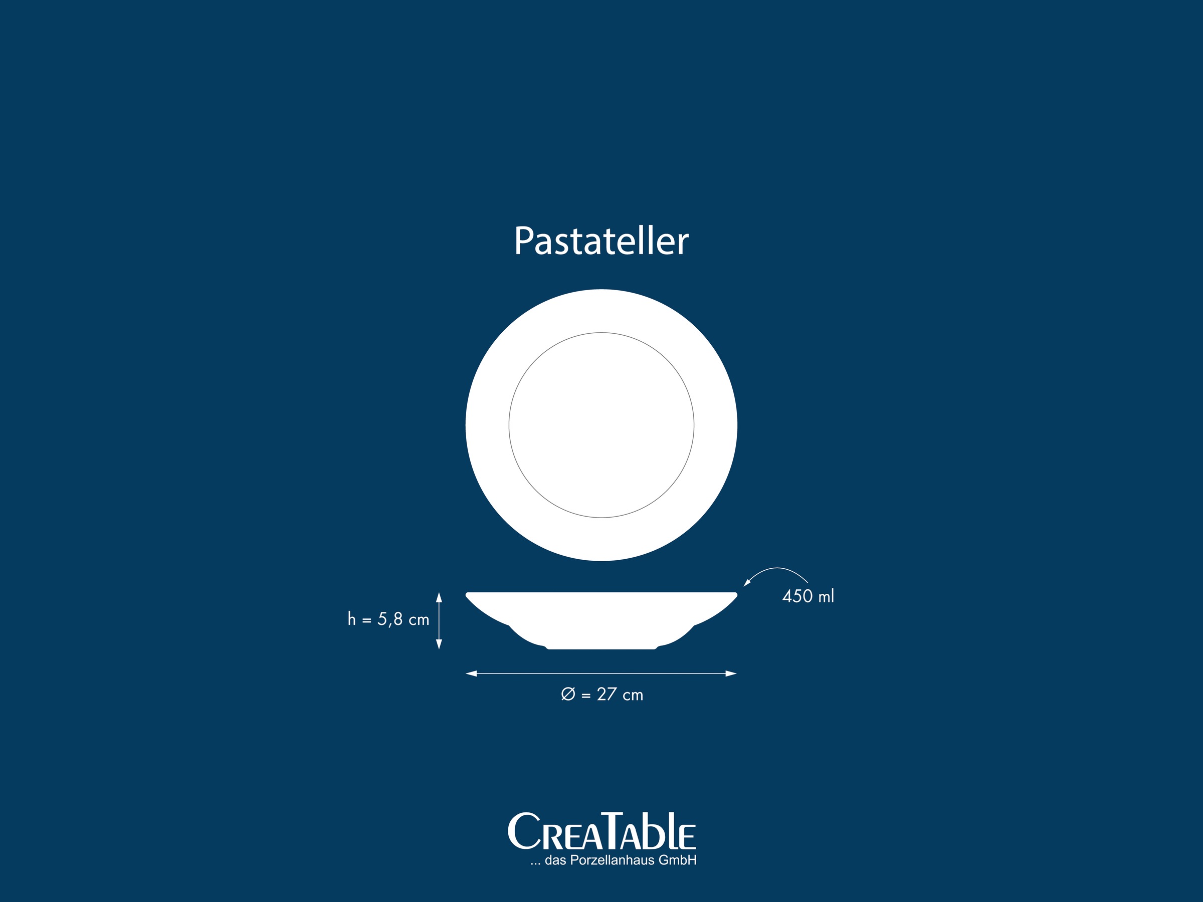 CreaTable Pastateller »Milano Pasta, Teller-Set, 4-tlg.« Italienische Eleganz, Vielseitig einsetzbar