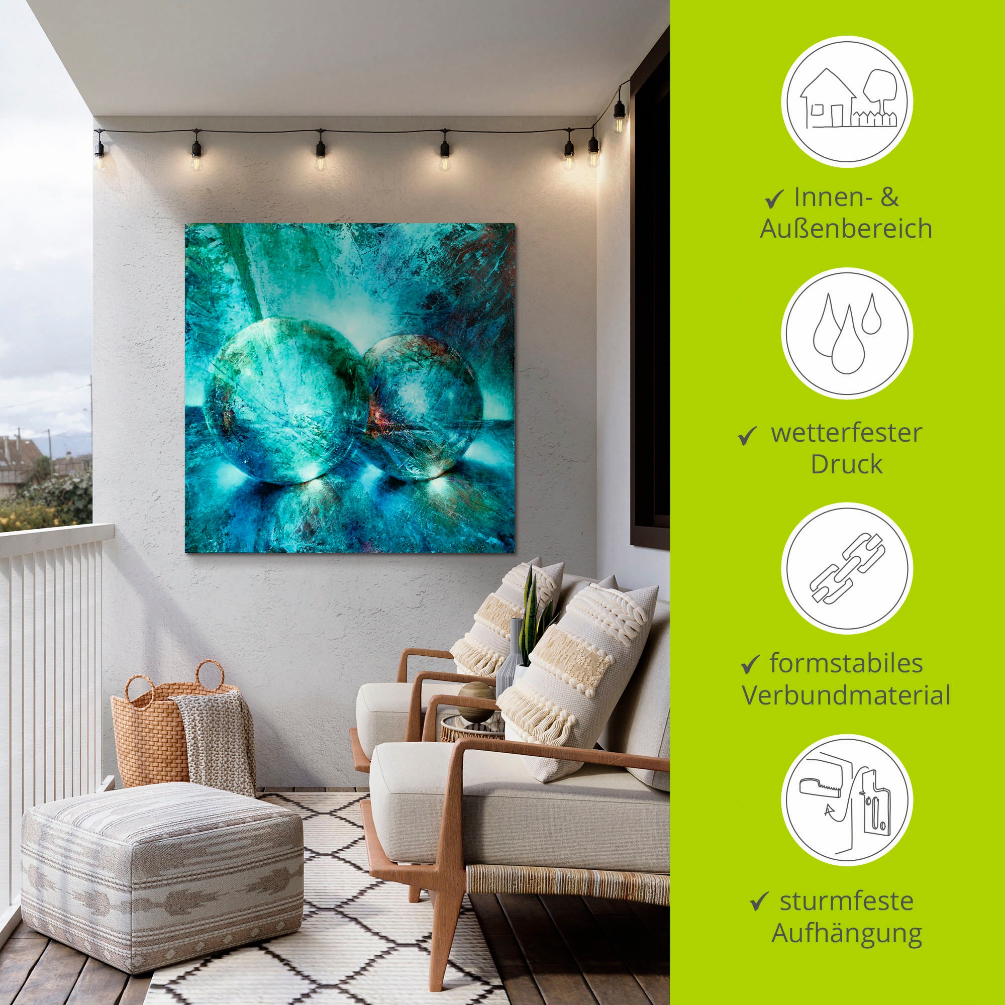 Artland Wandbild »Zwei blaue Murmeln_« Muster 1 Stk. tlg. als Alubild, Outdoorbild, Leinwandbild, Poster in verschied. Größen