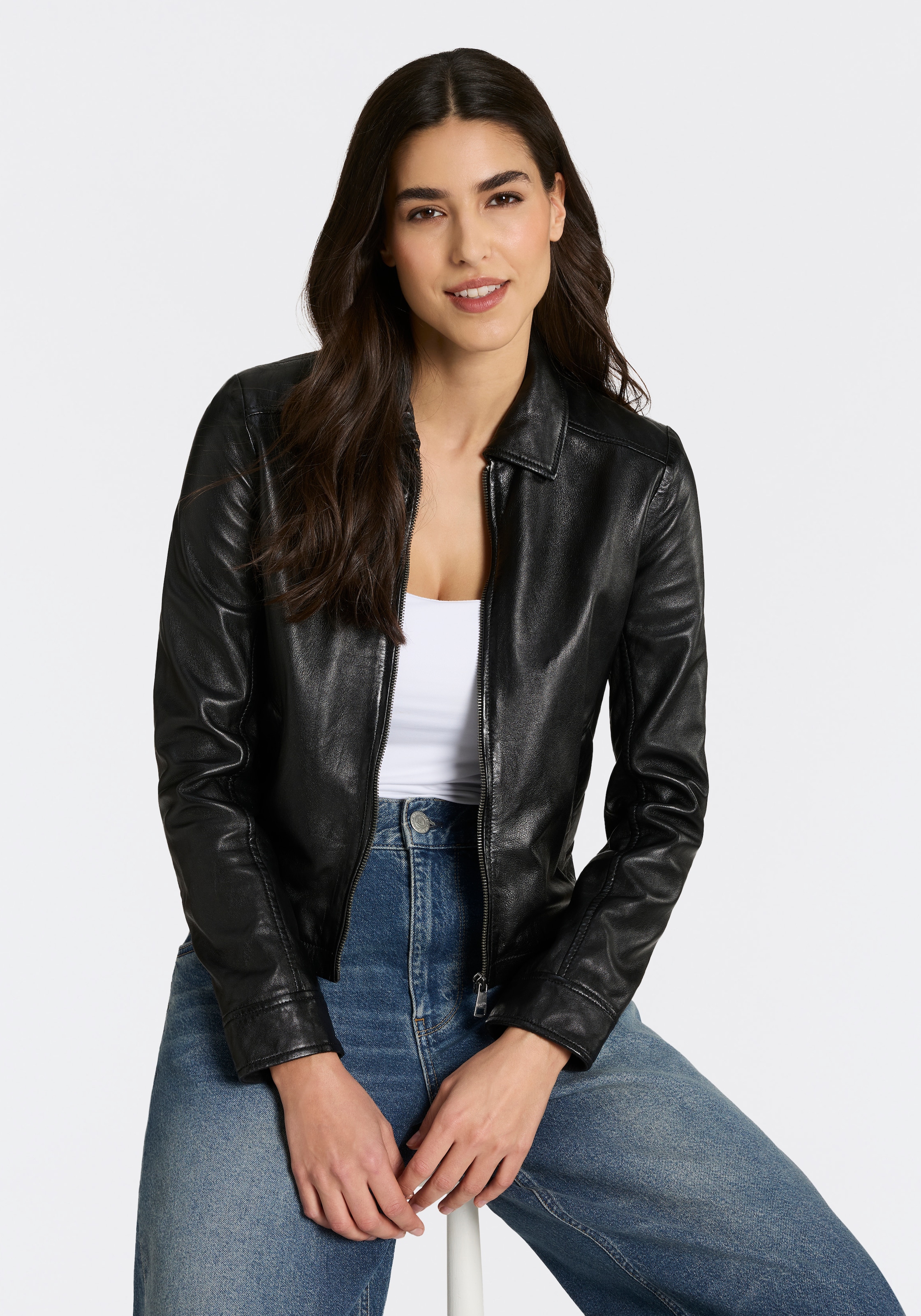 Mauritius Lederjacke »MWZimonna OT« mit Umlegekragen