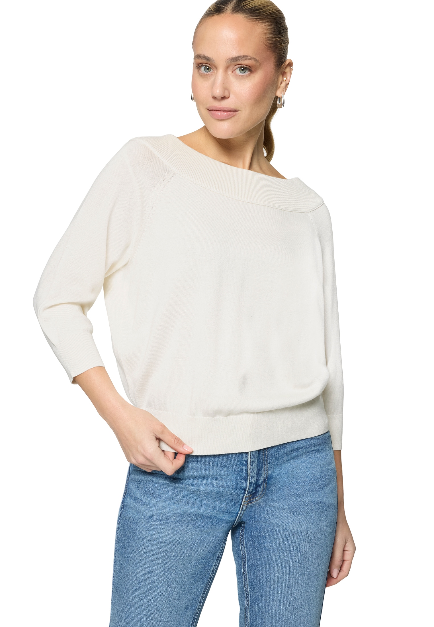 Zero Strickpullover »Strickpullover mit Carmenausschnitt«