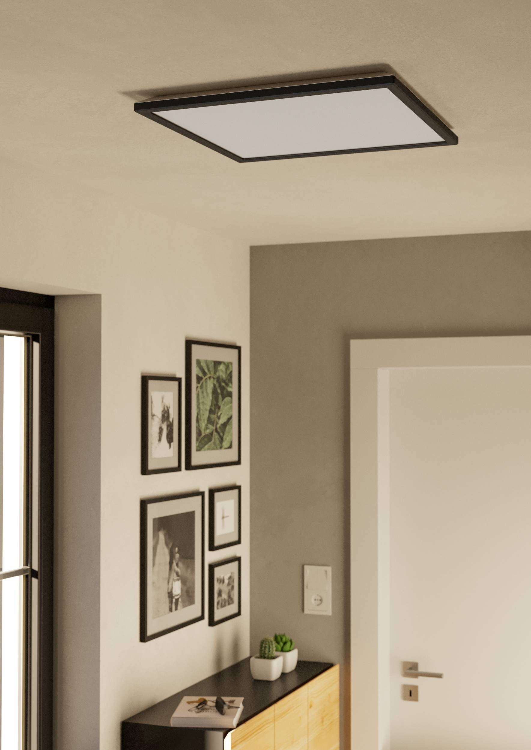 EGLO Deckenleuchte »Rovito Deckenlampe, Deckenbeleuchtung, Badlampe, Kunststoff, IP44« LED-Modul 1 Stk. Kaltweiß | Neutralweiß | Warmweiß Wand-/Deckenleuchte - L50 x B50 x H3,2 cm - schwarz - 17W inkl.