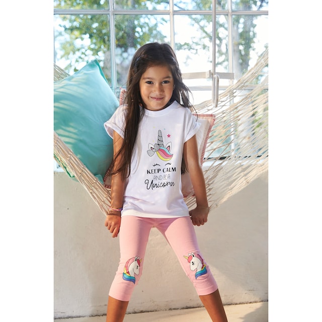 KIDSWORLD T-Shirt »keep calm and be a unicorn«, mit niedlichem Einhornmotiv  online bei OTTO