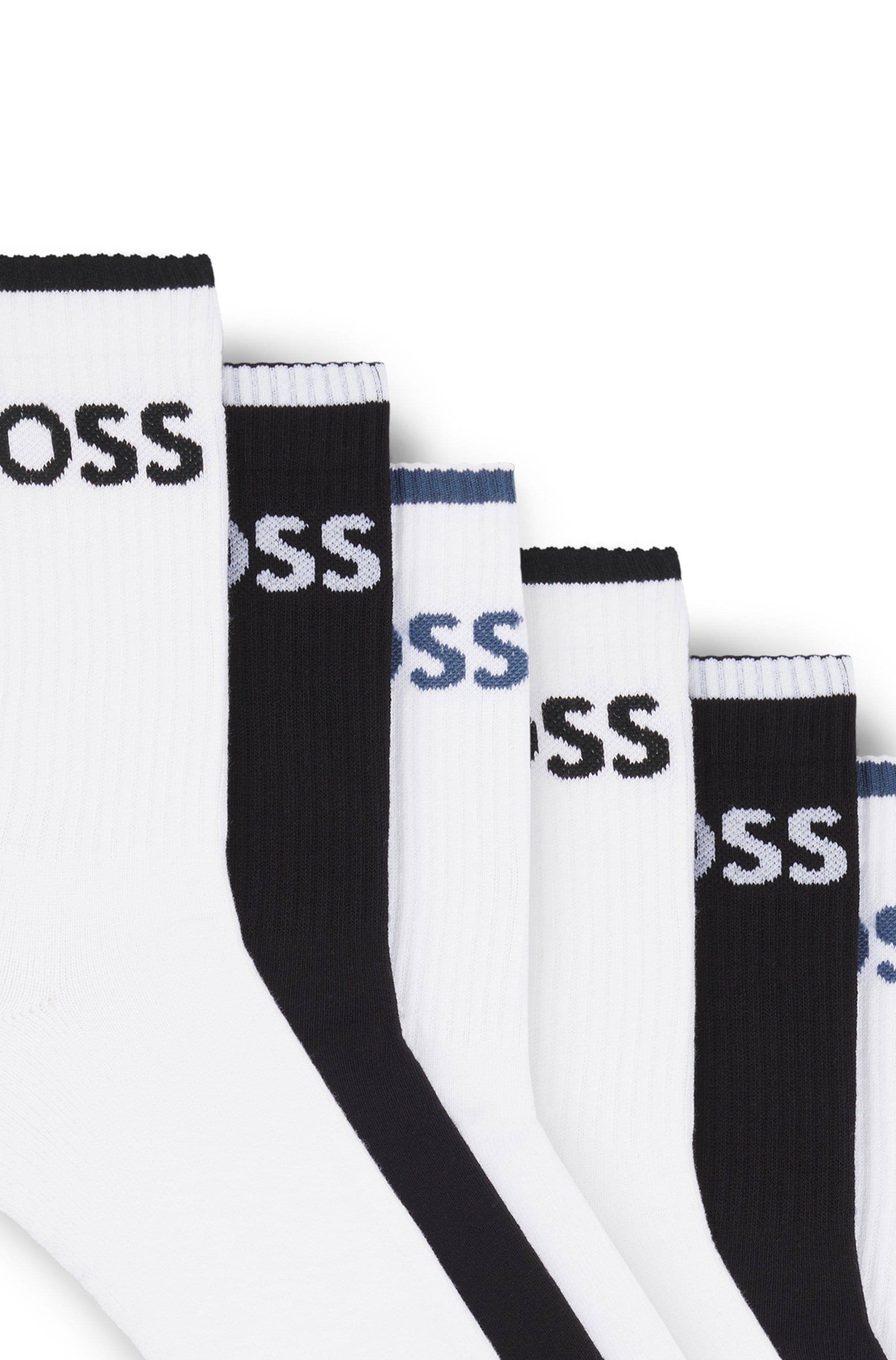 BOSS Businesssocken »6P QS Stripe CC«, (Packung, 6 Paar, 6er), mit BOSS Schriftzug