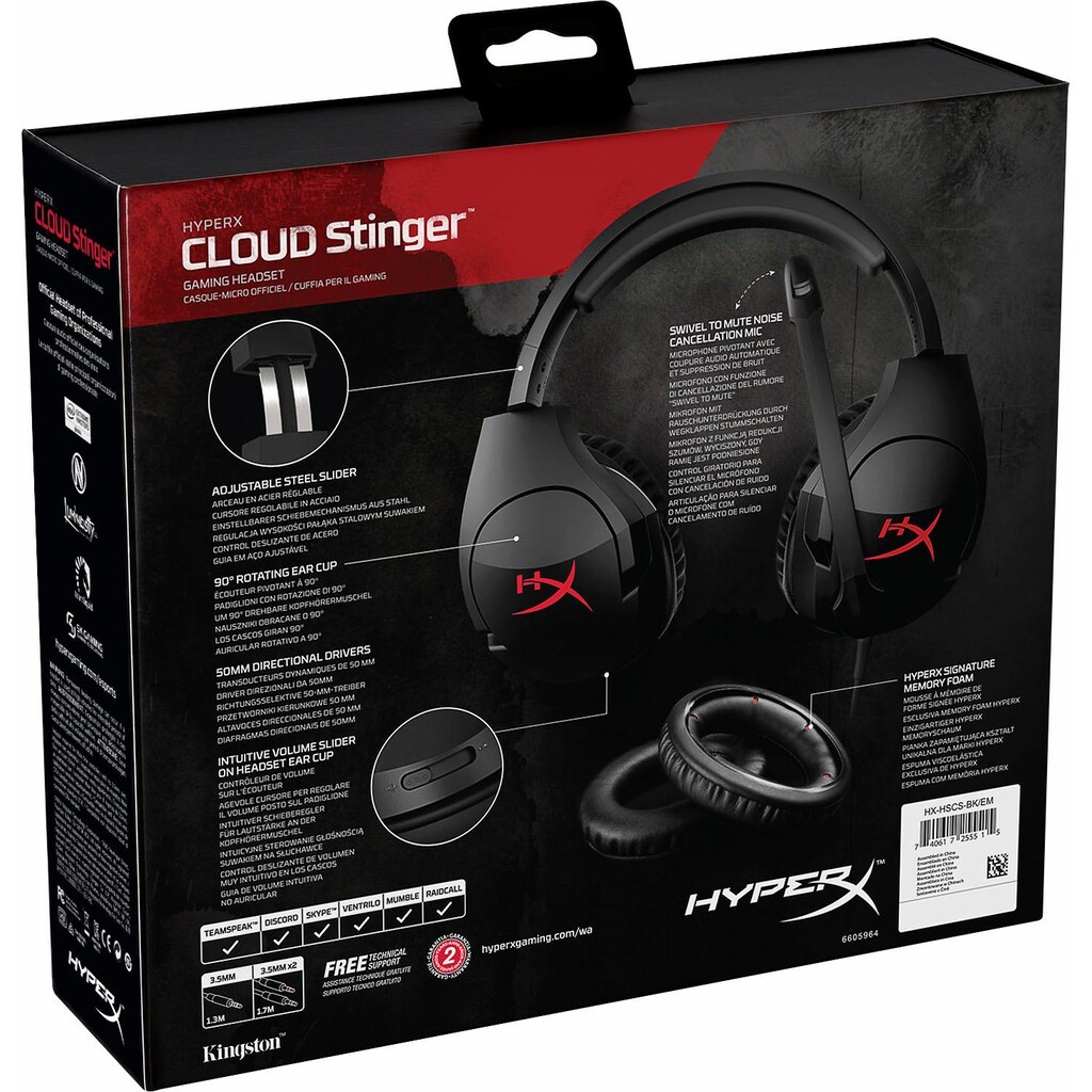 HyperX Gaming-Headset »Cloud Stinger«, Rauschunterdrückung