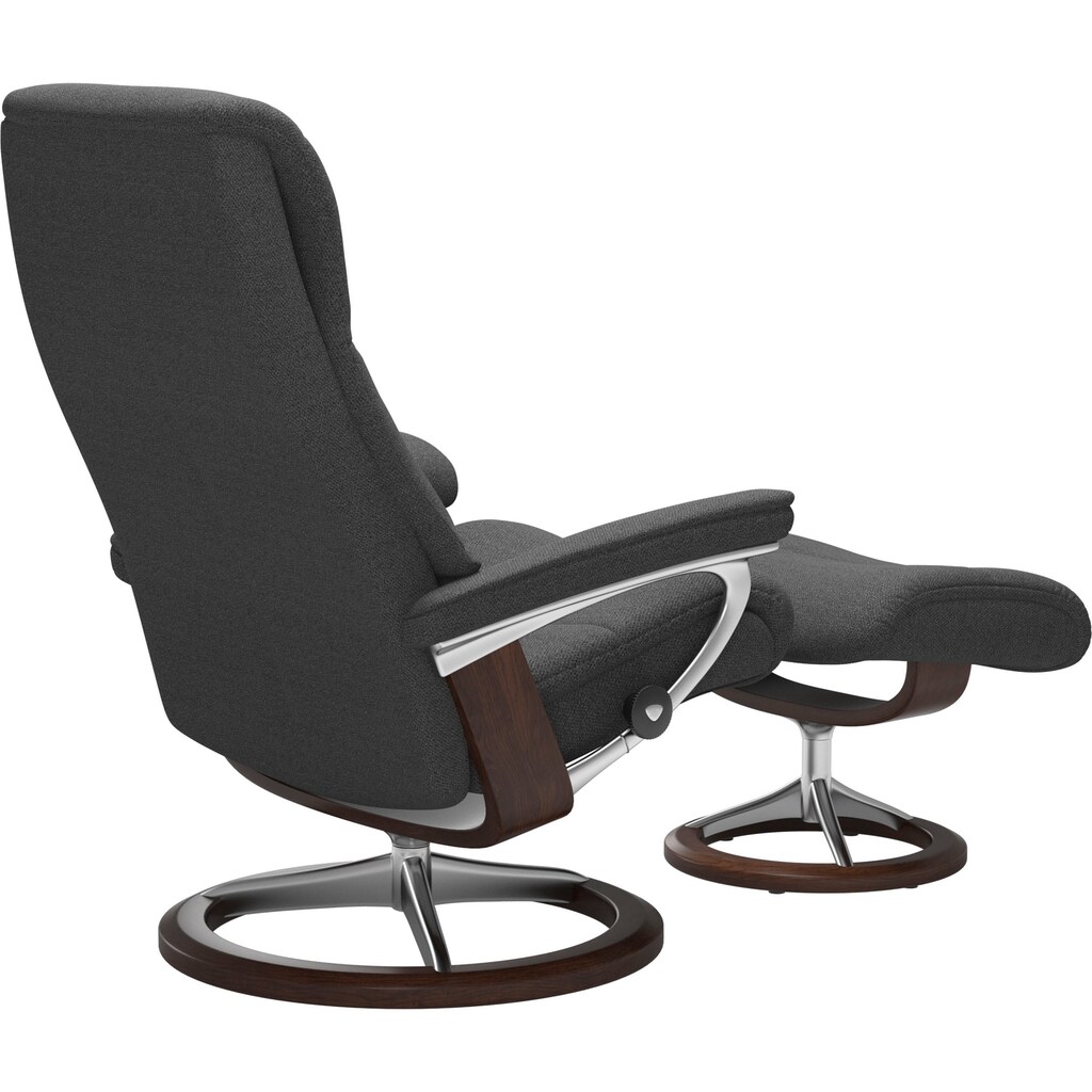 Stressless® Relaxsessel »View«, (Set, Relaxsessel mit Hocker), mit Signature Base, Größe M,Gestell Braun