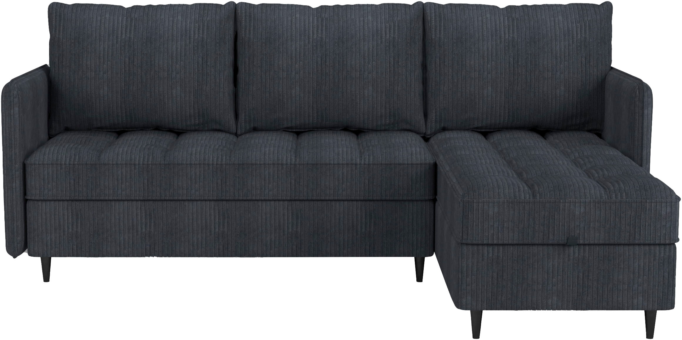 Dorel Home Ecksofa »LINDHUS, L-Form, 4 verschiedene Stellvarianten, Lounge-Sofa,«, Wohnlandschaft, mit Recamiere, großer Bettkasten, Cord, Chenille