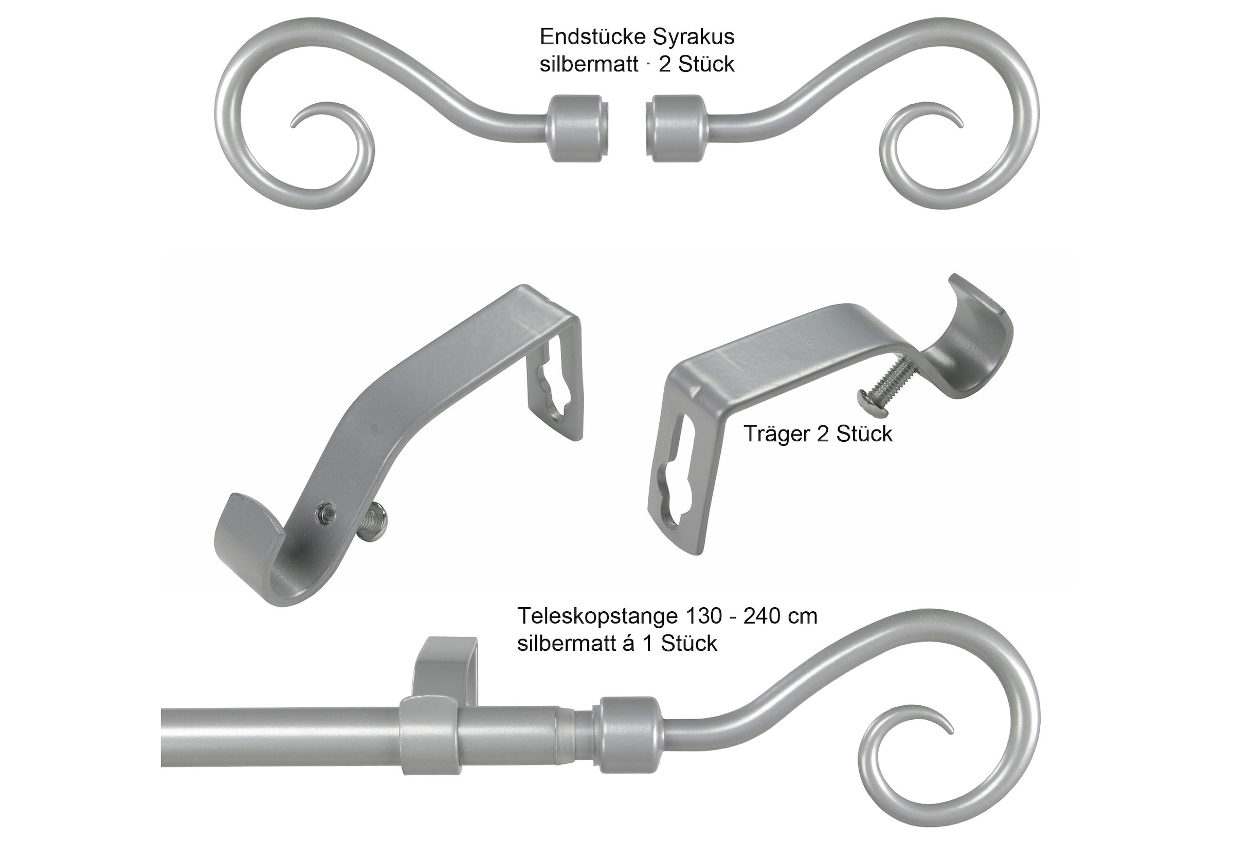 Liedeco Gardinenstange »Syrakus Ã˜ 16 mm«, 1 läufig-läufig, ausziehbar