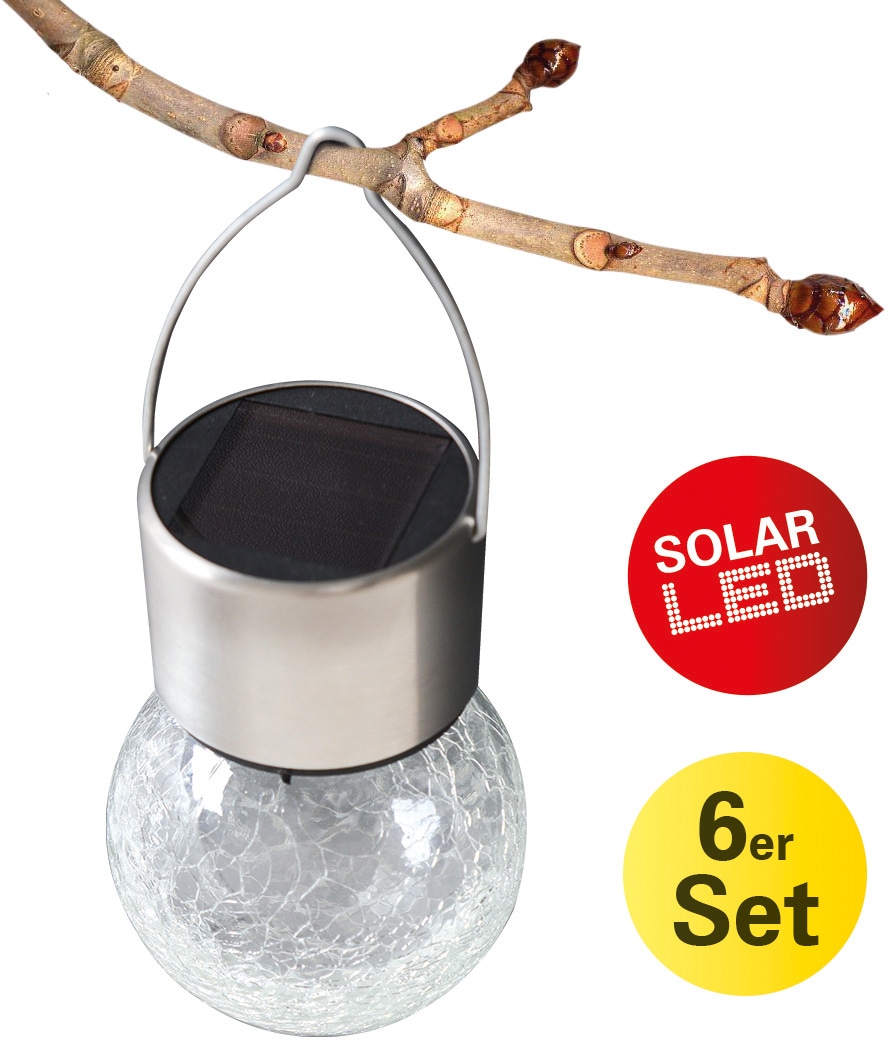 LED neutralweiß »Crackle«, flammig-flammig, 1 Solarleuchte LED 6er bei online OTTO Solarleuchten, näve kaufen