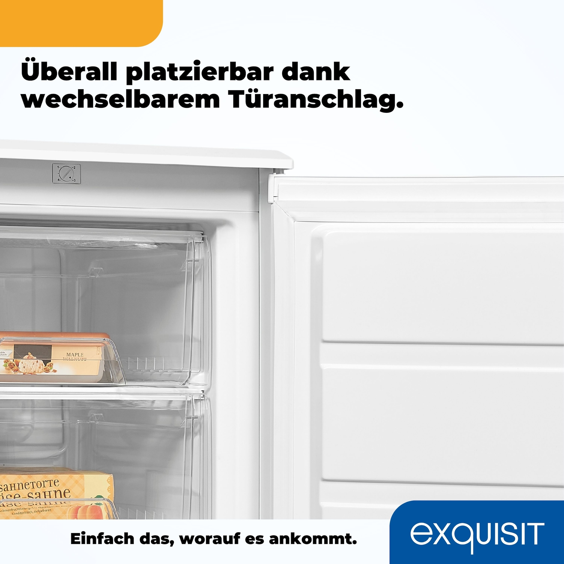 exquisit Gefrierschrank »GS80-030E weiss«, 84,5 cm hoch, 55,3 cm breit, Türanschlag wechselbar