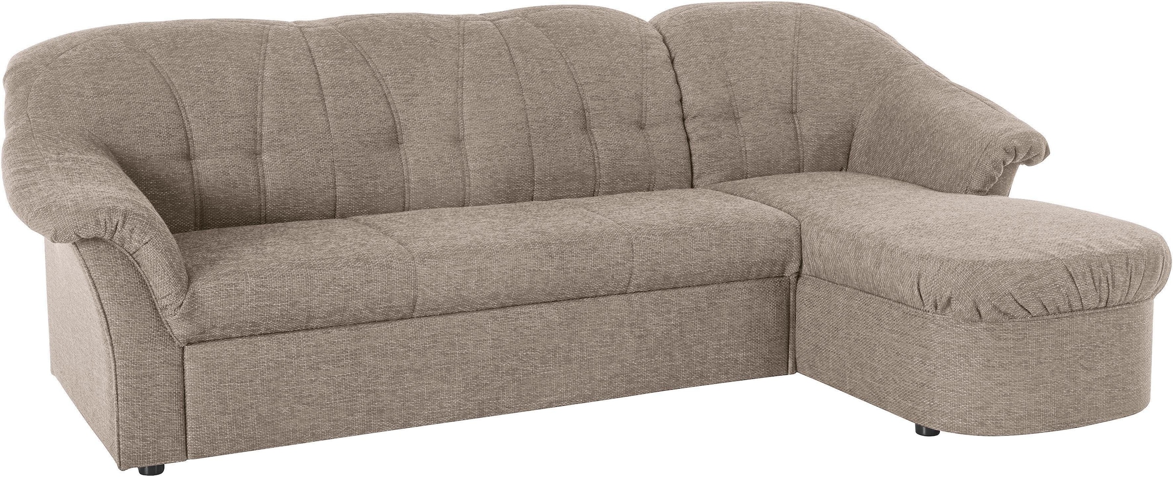 DOMO collection Ecksofa »Pegnitz, elegante Rückensteppung, kompakte Stellmaße 238/141cm, L-Form«, wahlweise mit Bettfunktion