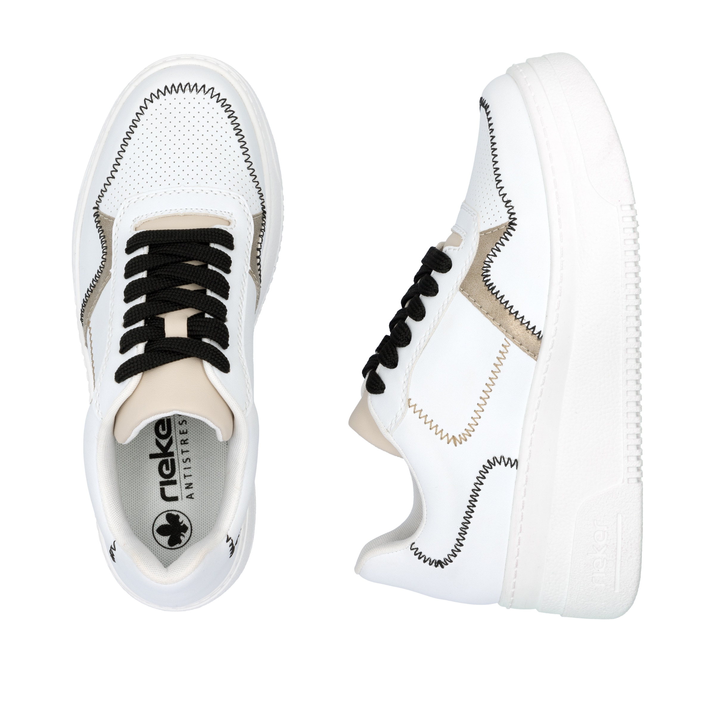 Rieker Plateausneaker, Keilsneaker, Schnürschuh, Halbschuh mit modischen Kontrastdetails