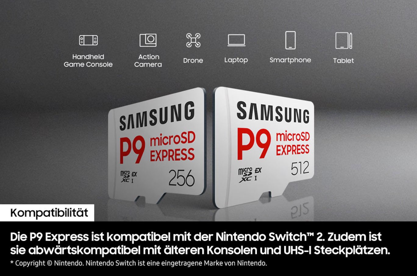 Samsung Speicherkarte »P9 microSD Express« (256 GB 800 MB/s Lesegeschwindigkeit)