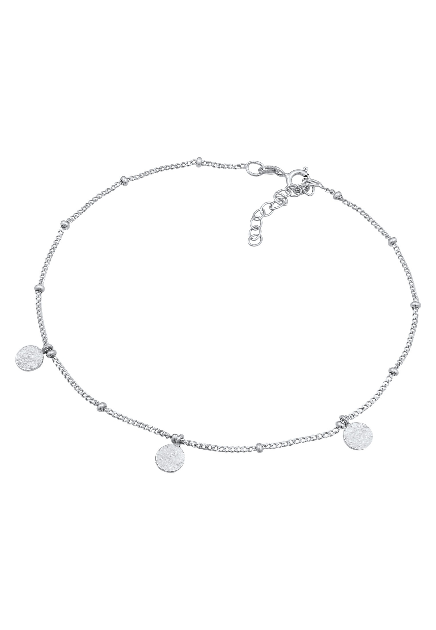 Elli Fußkette »Fußschmuck Kugelkette Plättchen 925 Silber«