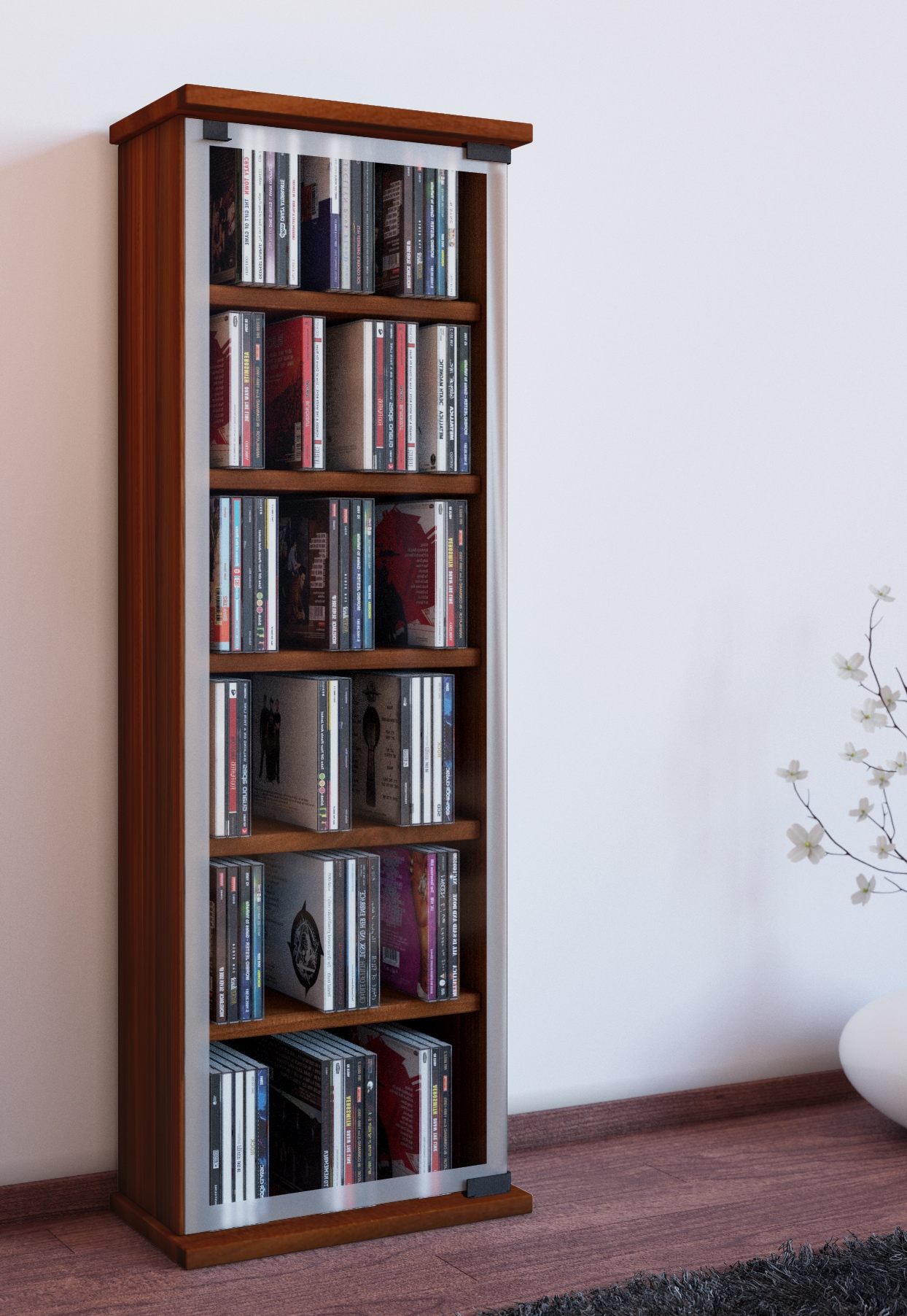 VCM Media-Regal »Holz CD DVD Stand Regal Schrank Classic Glastür«