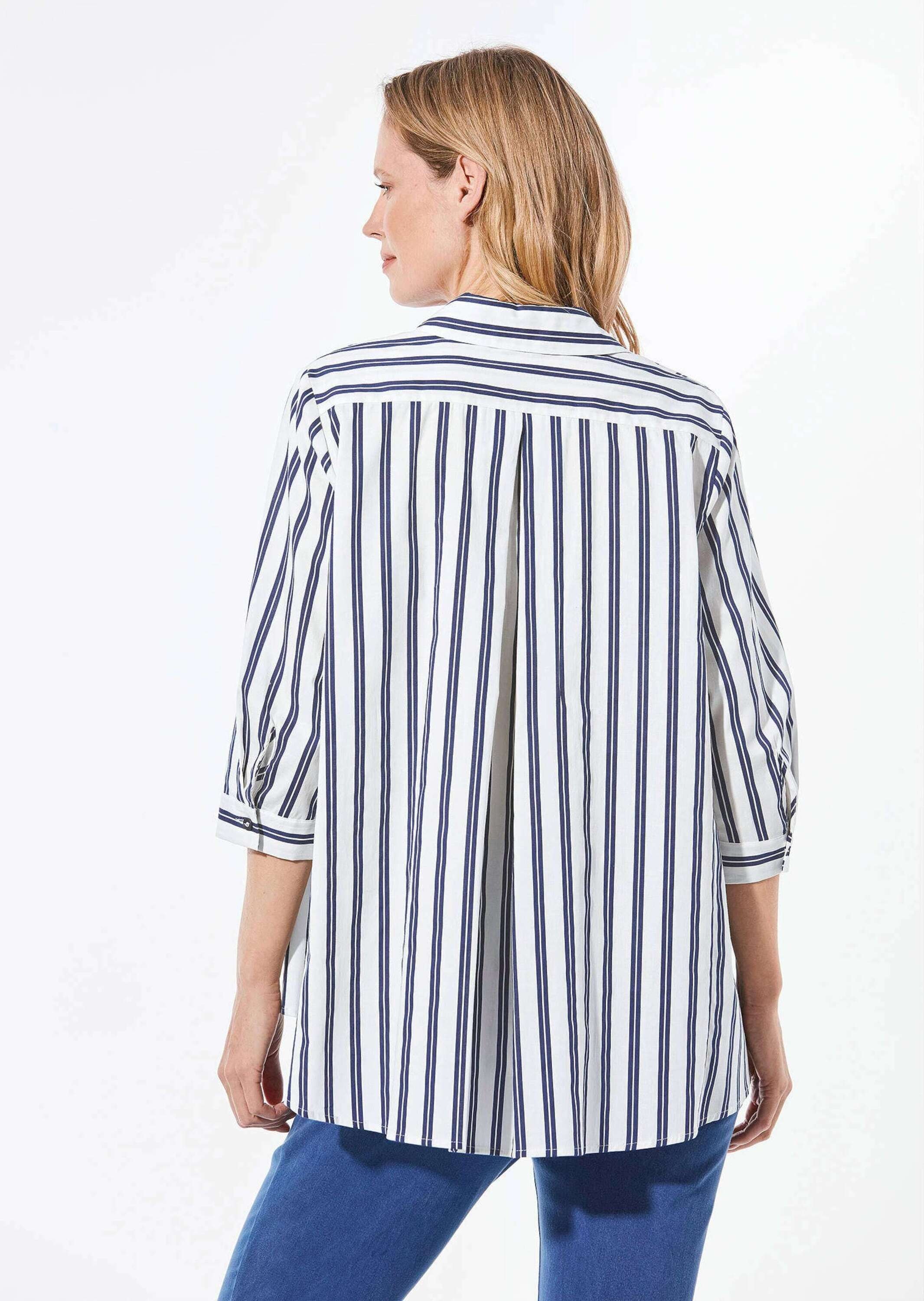 GOLDNER Kurzarmbluse »Schlichte Baumwoll-Bluse mit 3/4-Arm«