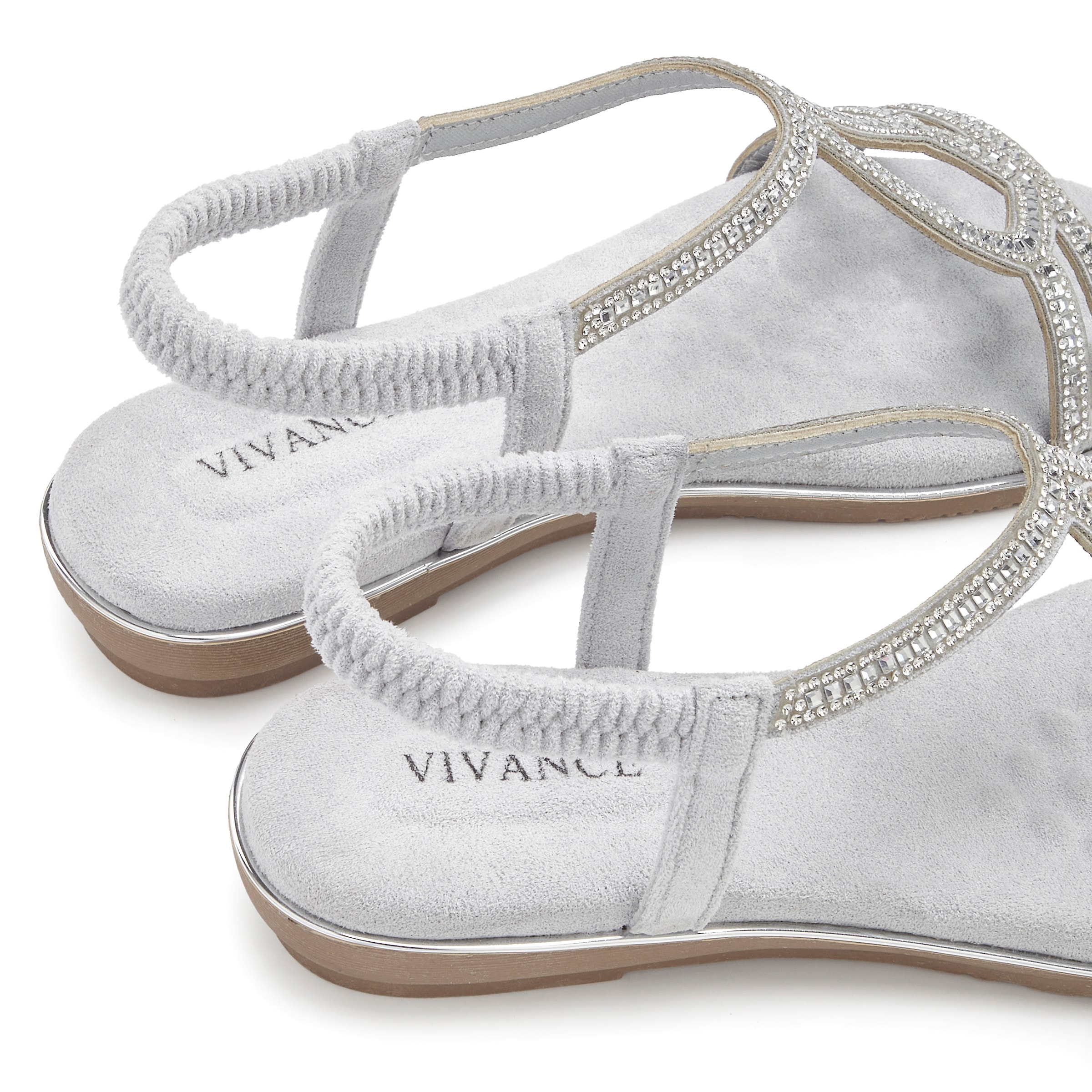 Vivance Sandale »Sandalette, Sommerschuh,«  mit eleganter Glitzer-Verzierung und elastischen Riemchen