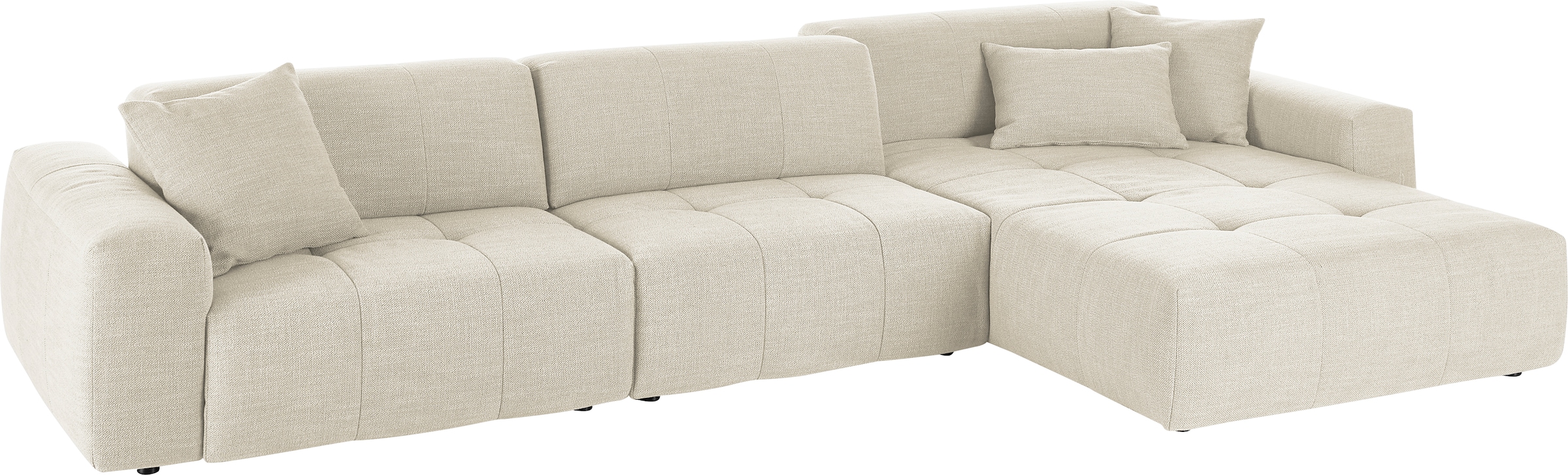 3C Candy Ecksofa »Yoshy mit Komfortfunktionen, modern und bequem, L-Form«, Zwei verschiedene Sitztiefen durch verstellbare Rückenlehne