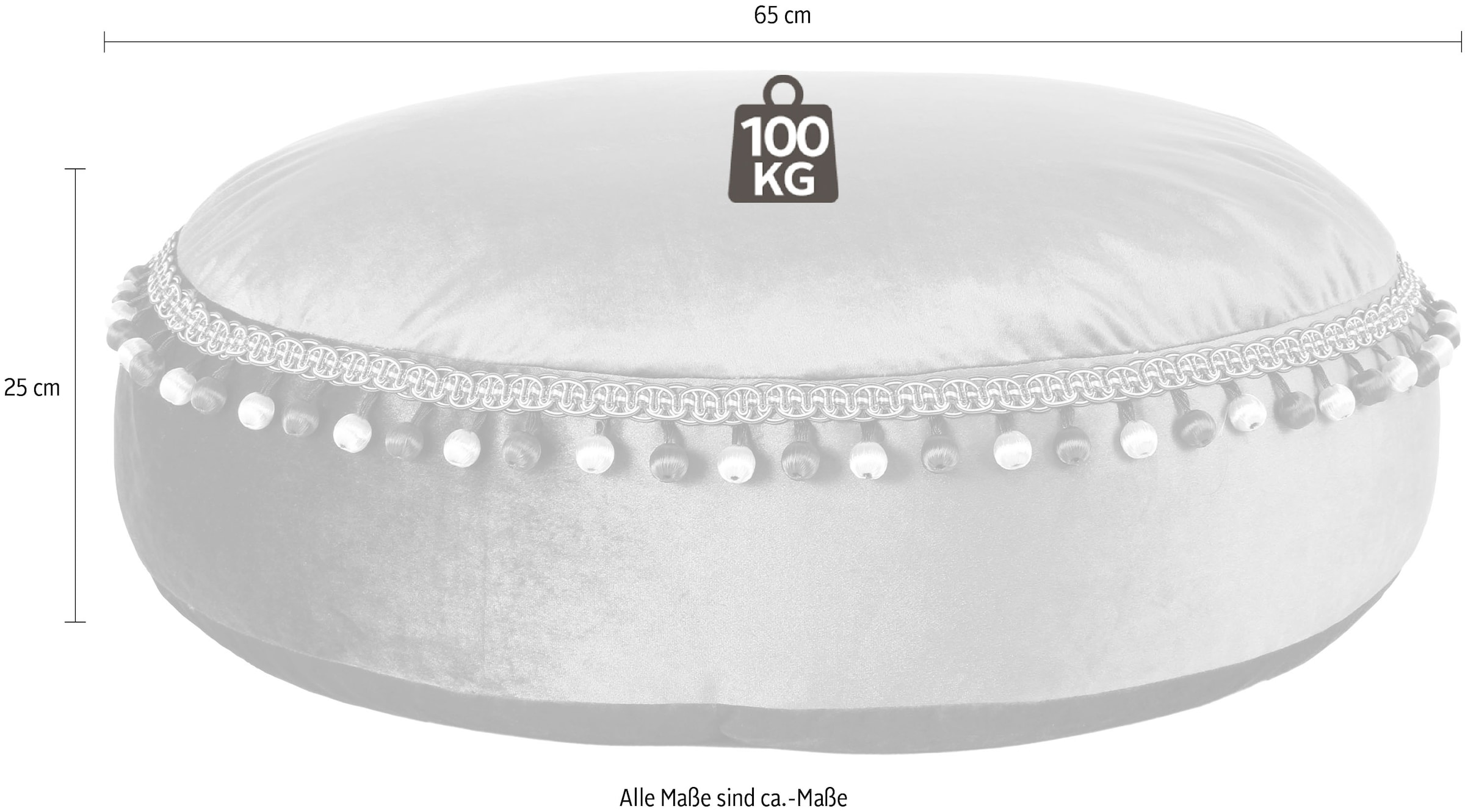 Kayoom Sitzhocker »Pouf Taj Mahal 425, samtweiche Oberfläche«, (1 St.), samtweich, farbig, modern, orientalisches Design