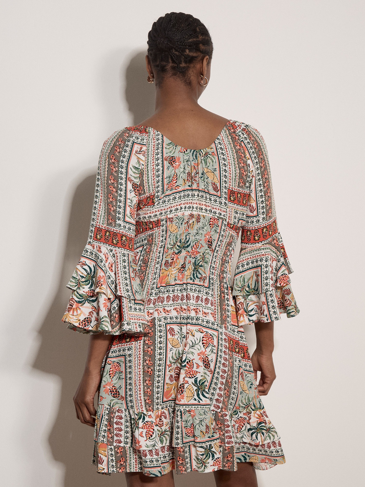 Apricot Minikleid »Patchwork Minikleid« mit Smokdetails