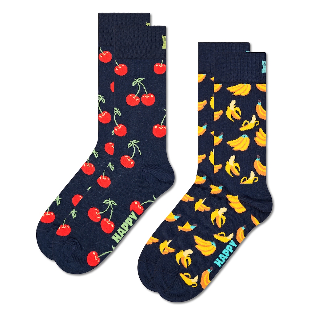 Happy Socks Socken »Classic Cherry Socks«, (Packung, 2 Paar), Cherry & Banana Socks