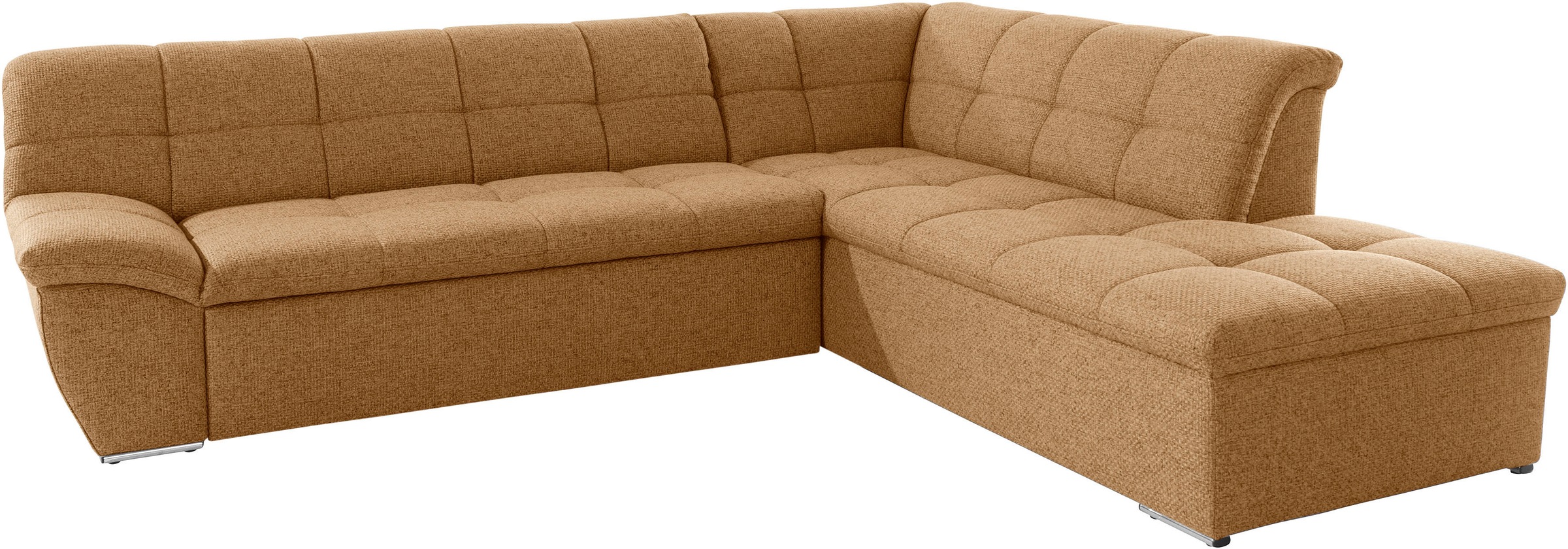 DOMO collection Ecksofa »Lagoa, moderne Sitzheftung, bequem und komfortabel, L-Form«, wahlweise mit Bettfunktion, frei im Raum stellbar, große Farbvielfalt