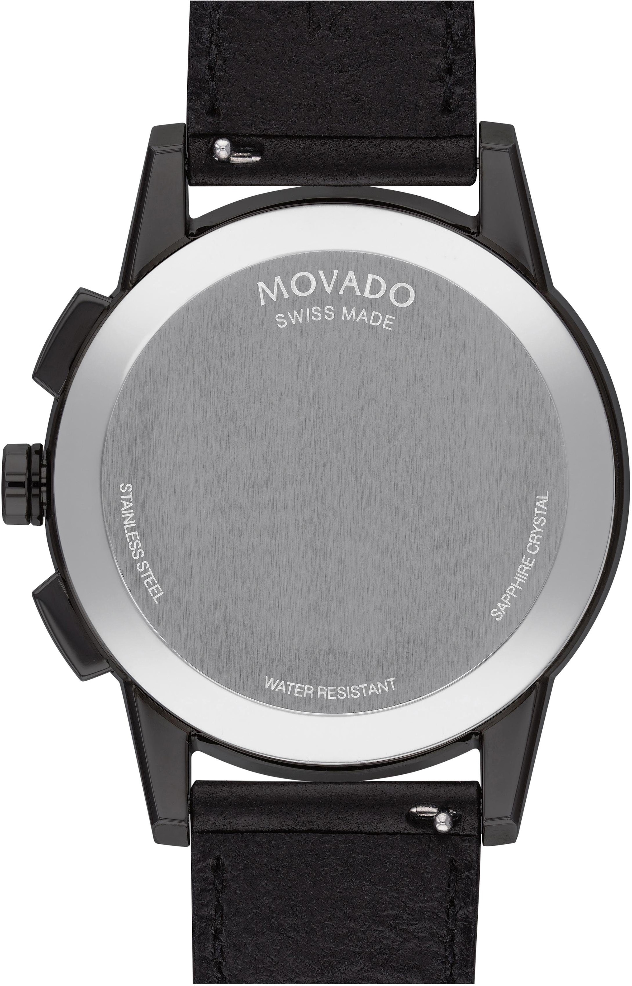 MOVADO Chronograph »MUSEUM SPORT, 607360«, Quarzuhr, Armbanduhr, Herrenuhr, Swiss Made, Stoppfunktion