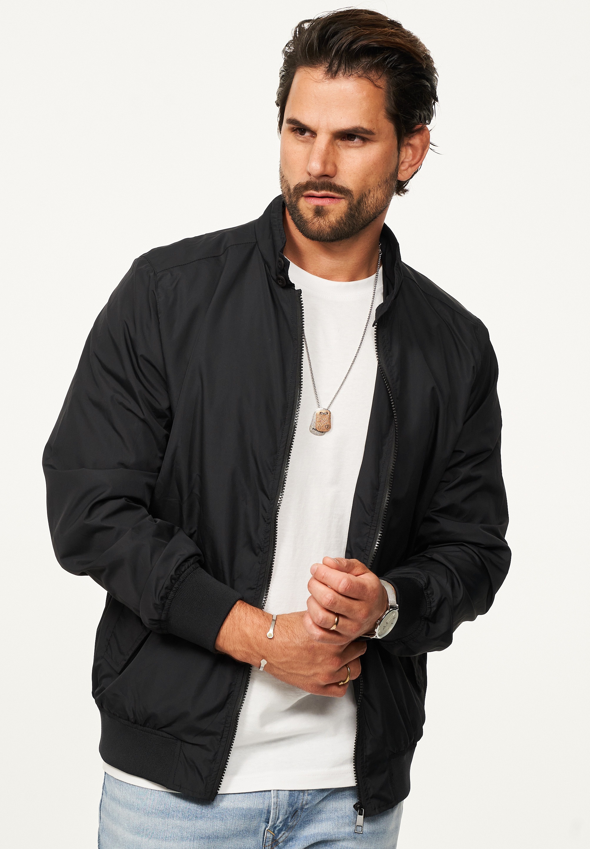 SOULSTAR Blouson »mit Stehkragen leichte Harington-Sommerjacke« Herren Blousonjacke leichte Bomberjacke Übergangsjacke