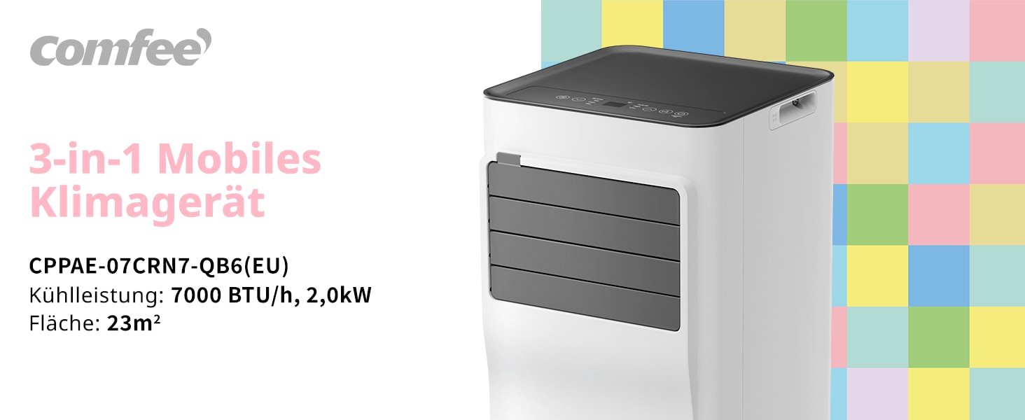 comfee 3-in-1-Klimagerät »»Easy Cool 7000« starker Luftstrom, App und Sprachsteuerung möglich«, für Räume bis zu 25 m², mit Temperatursensor
