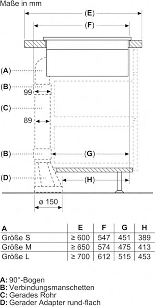 NEFF Kochfeld mit Dunstabzug »V58NBS1L0«, mit einfacher Touch Control Bedienung