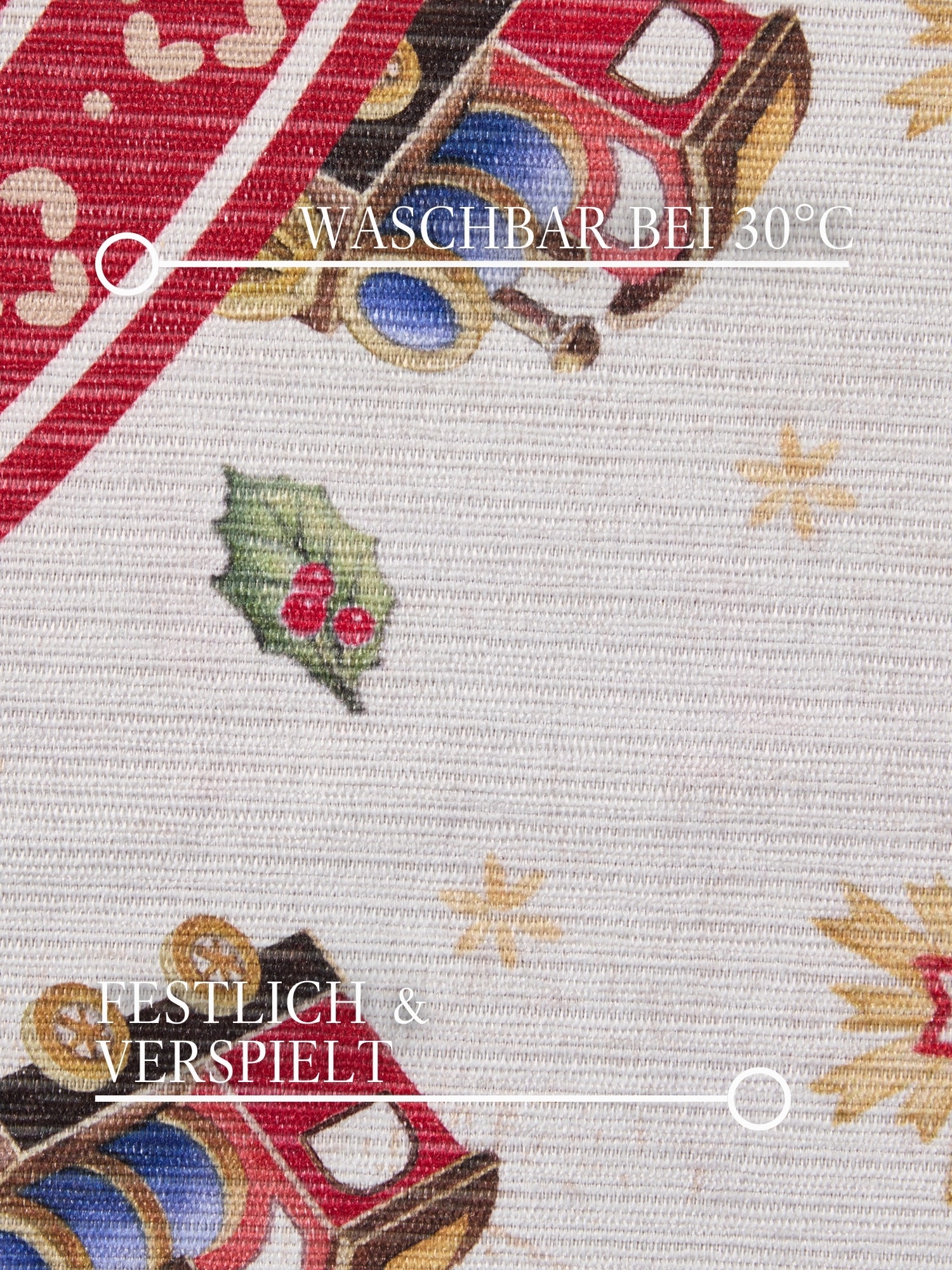 Villeroy & Boch Teppich »Toy's Delight Limited Edition Christmas Train«, rund, 3 mm Höhe, Limited Edition, Weihnachten, Wohnzimmer, Baumrock, Waschbar, Rund