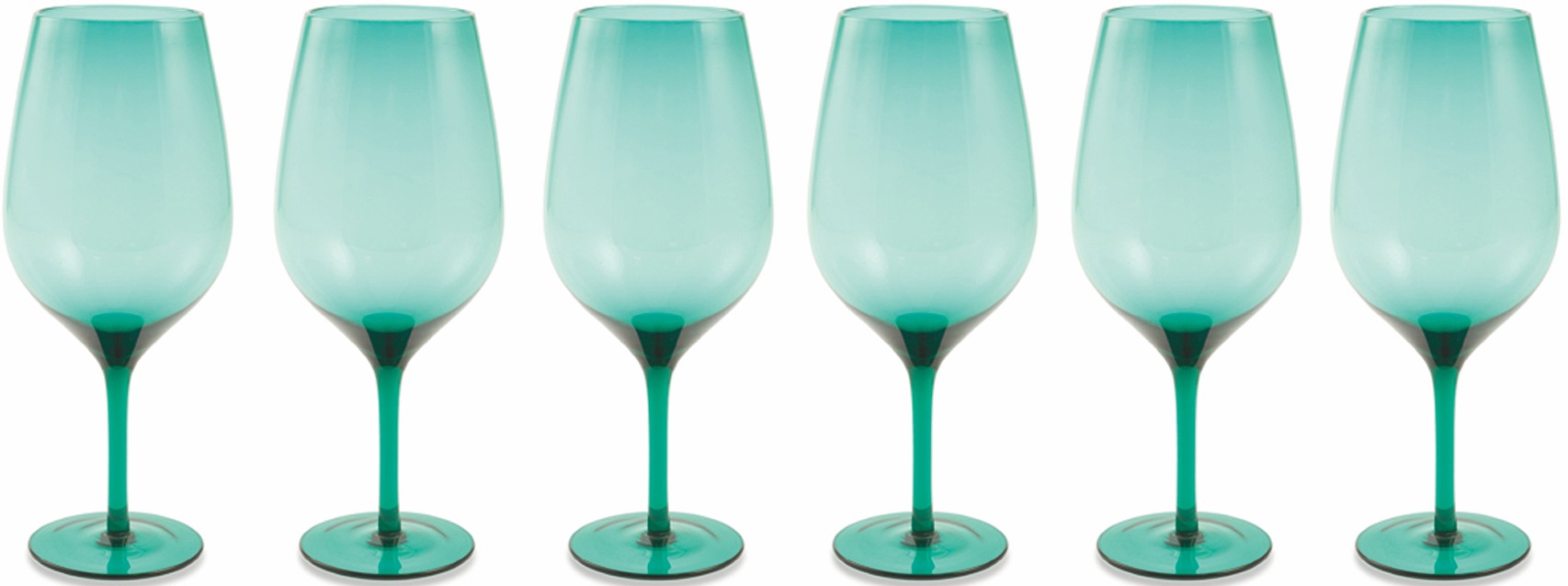 Villa d'Este Weinglas »Happy Hour Aquamarine«, (Set, 6 tlg.), Gläser-Set 428 ml, 6-teilig