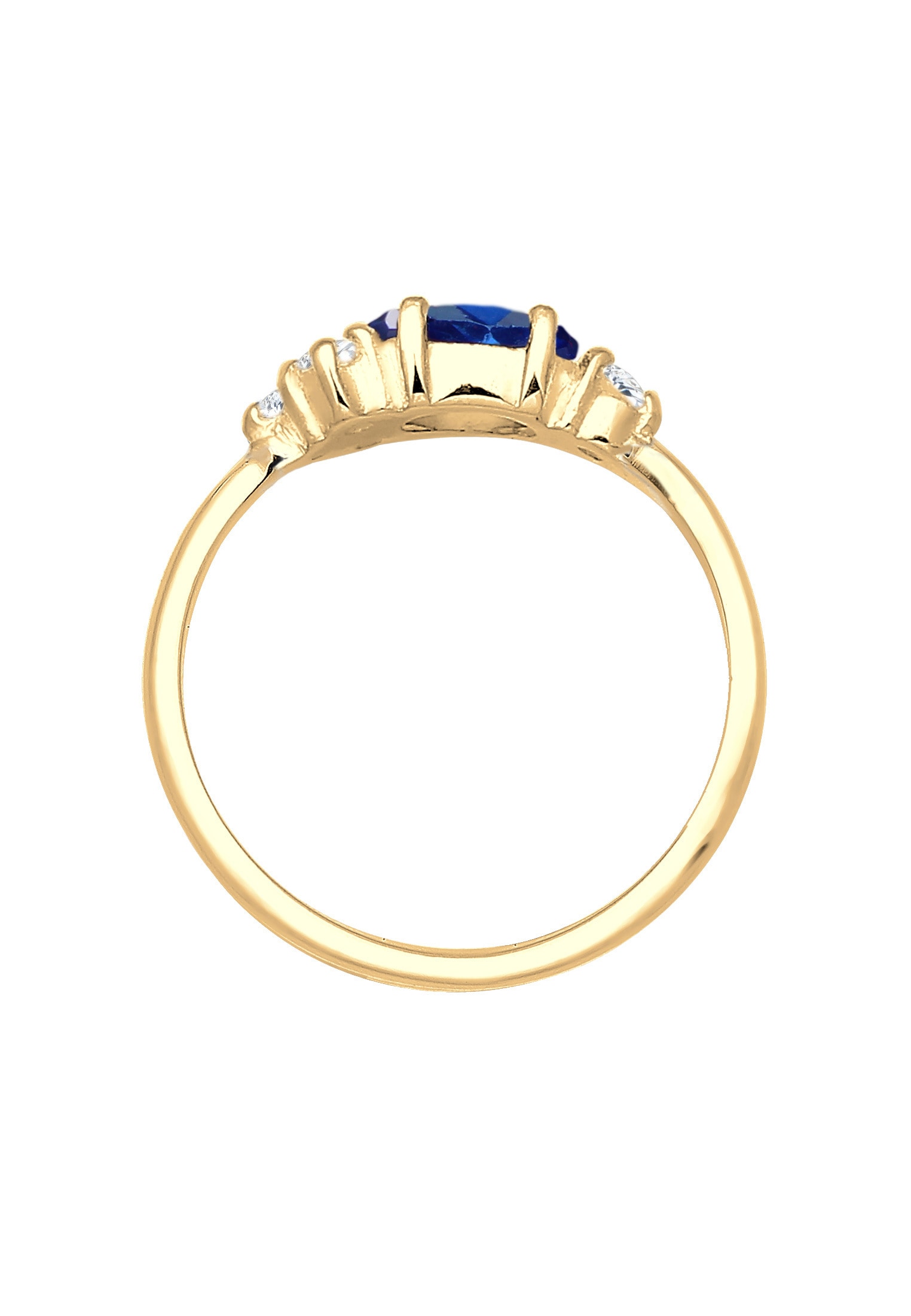 Elli Premium Verlobungsring »Ring Zirkonia Synthetischer Rubin Pink 925 Sterling Silber vergoldet«