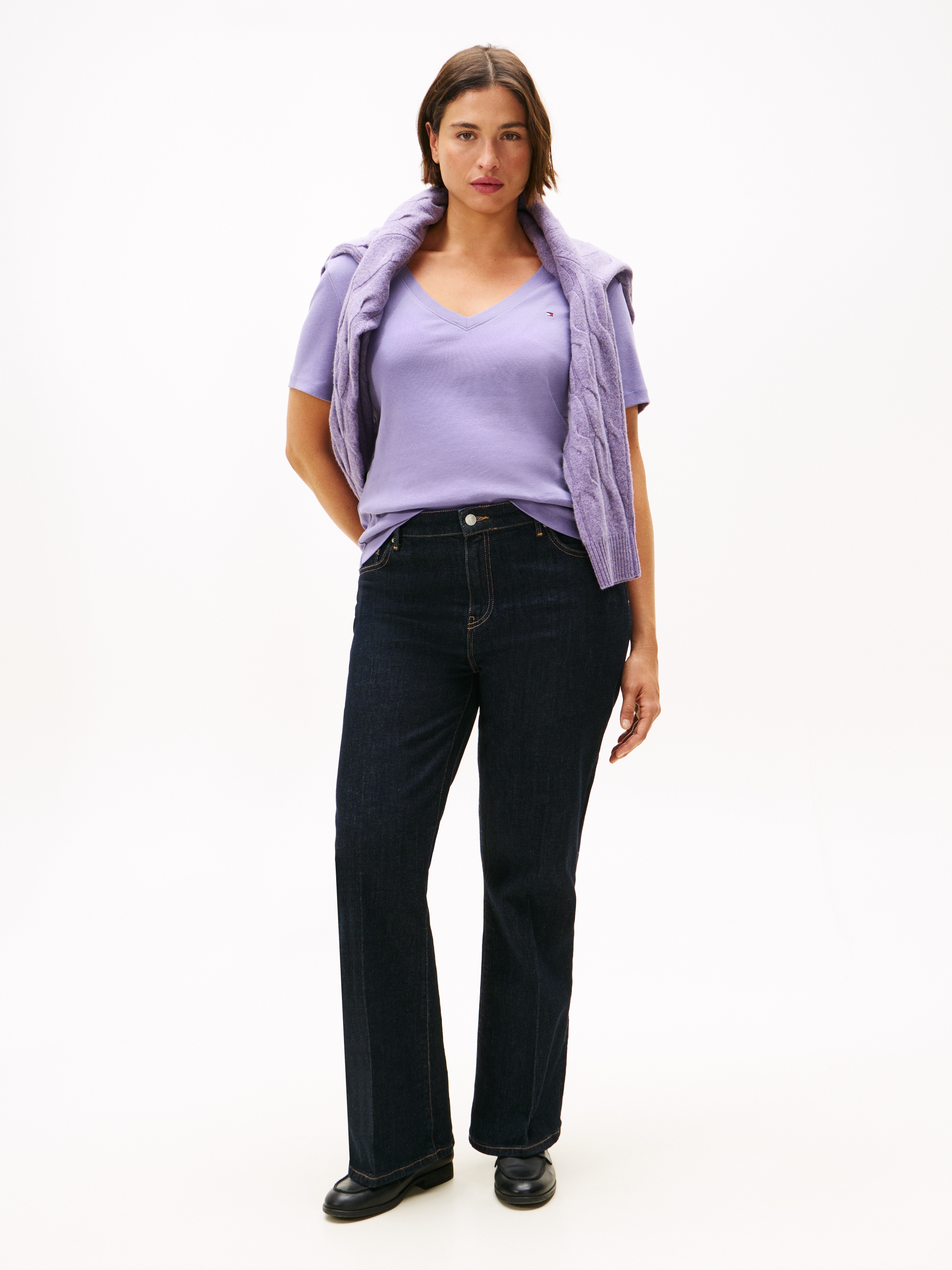 Tommy Hilfiger Curve V-Shirt »CRV SLIM CODY V-NK SS«, in Großen Größen